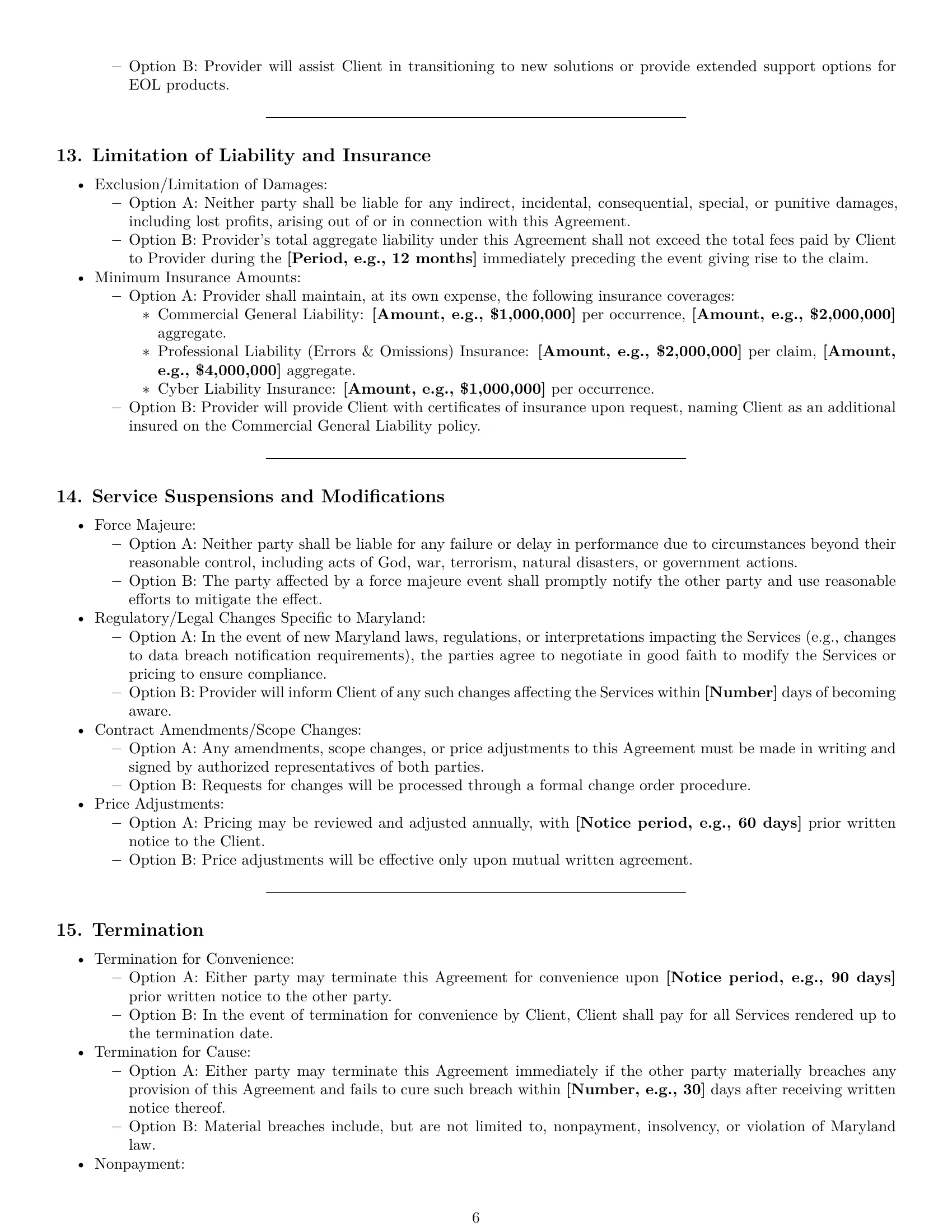 Preview page 6 of Pro Maryland IT service contract template