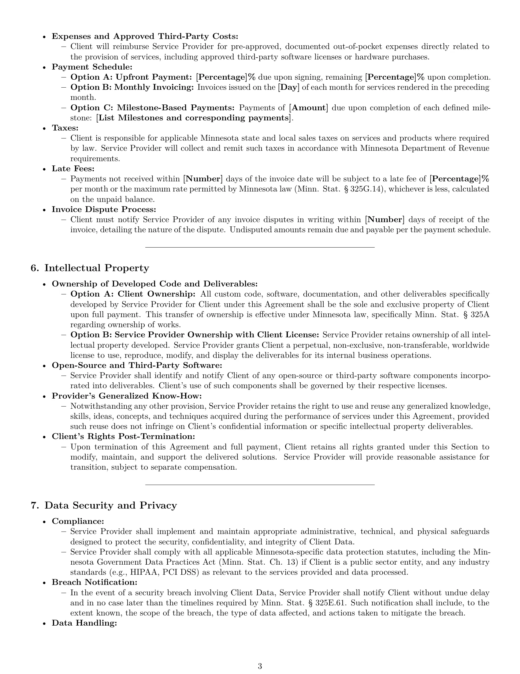 Preview page 3 of Pro Minnesota IT service contract template