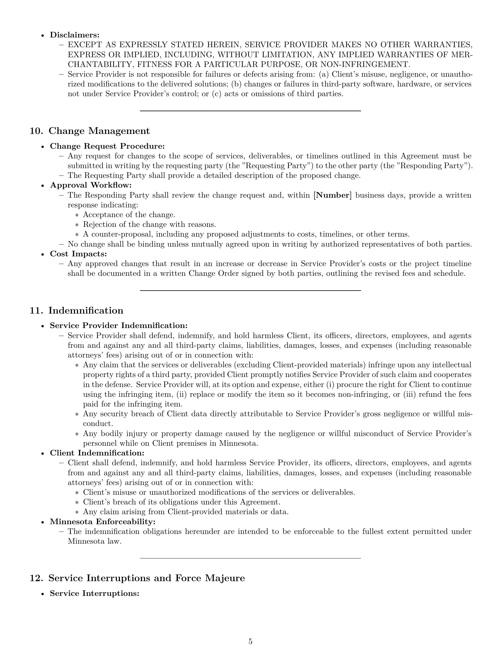 Preview page 5 of Pro Minnesota IT service contract template