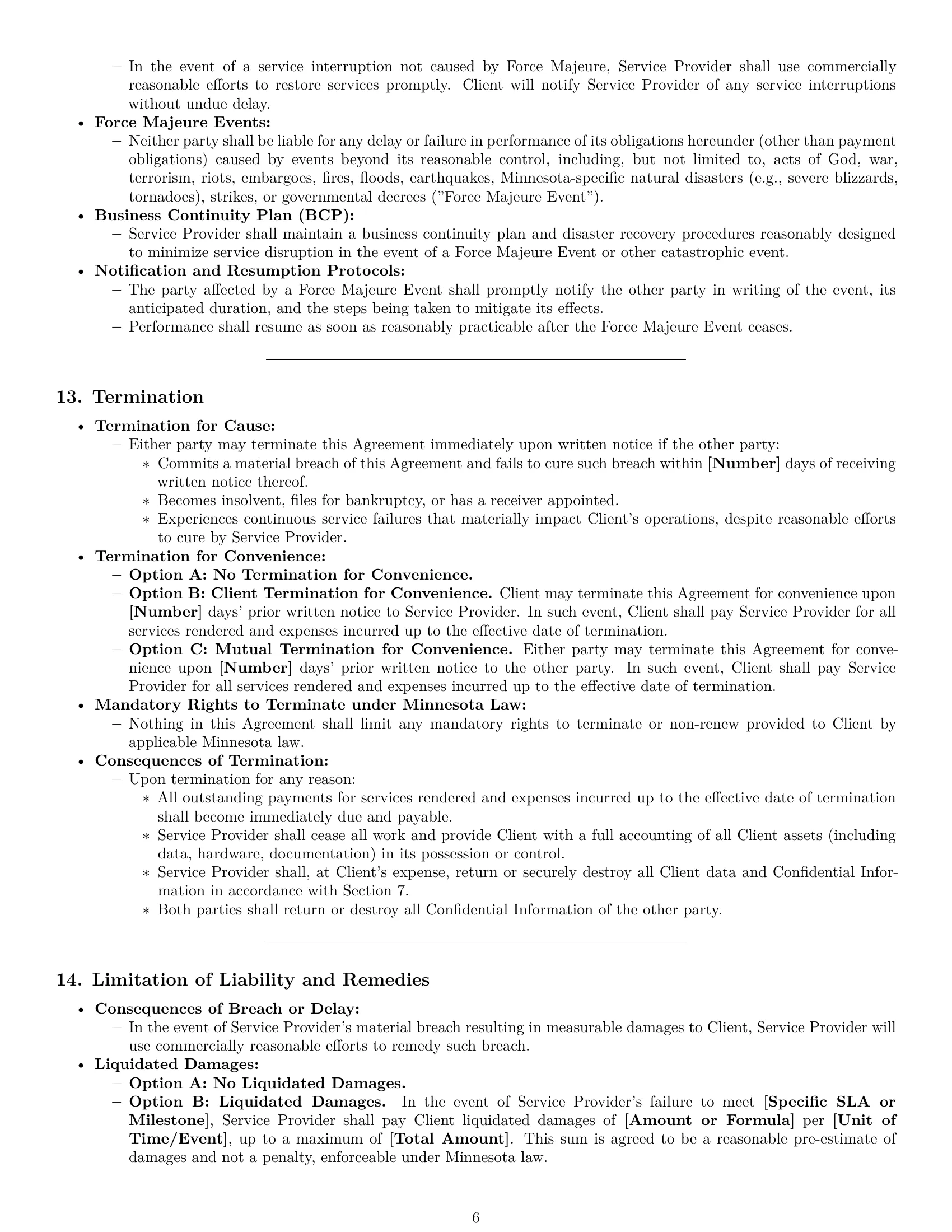 Preview page 6 of Pro Minnesota IT service contract template