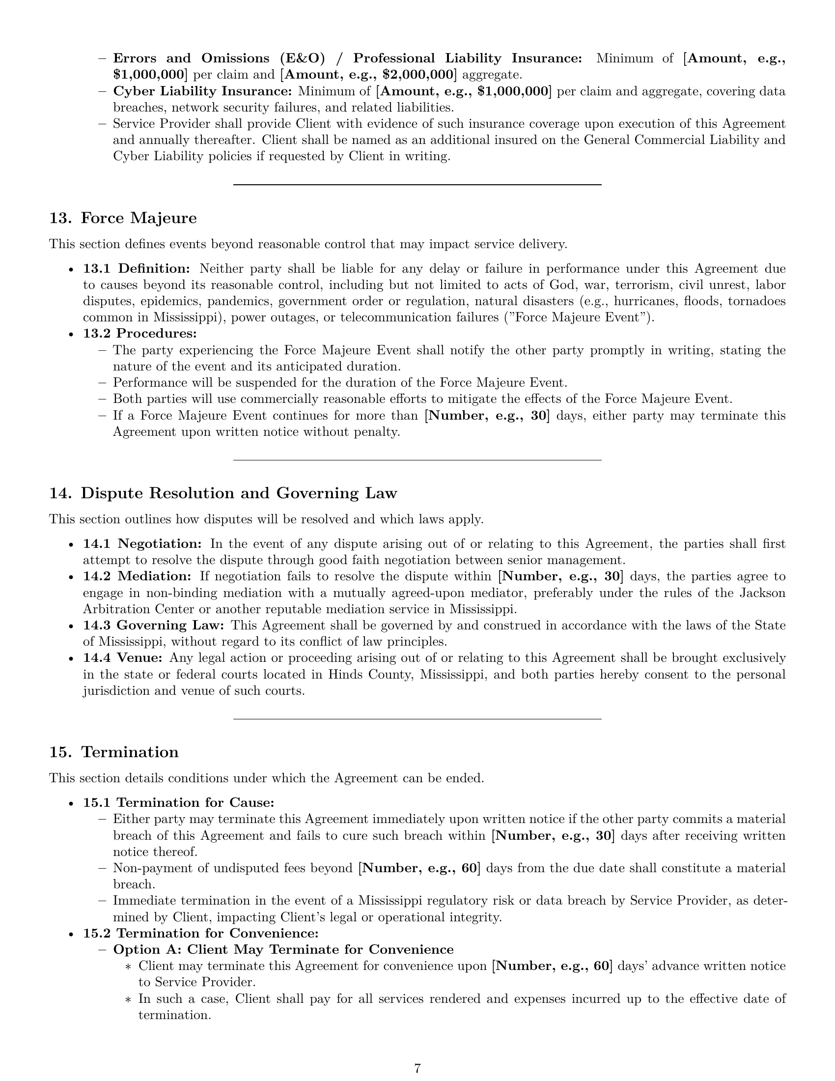 Preview page 7 of Pro Mississippi IT service contract template