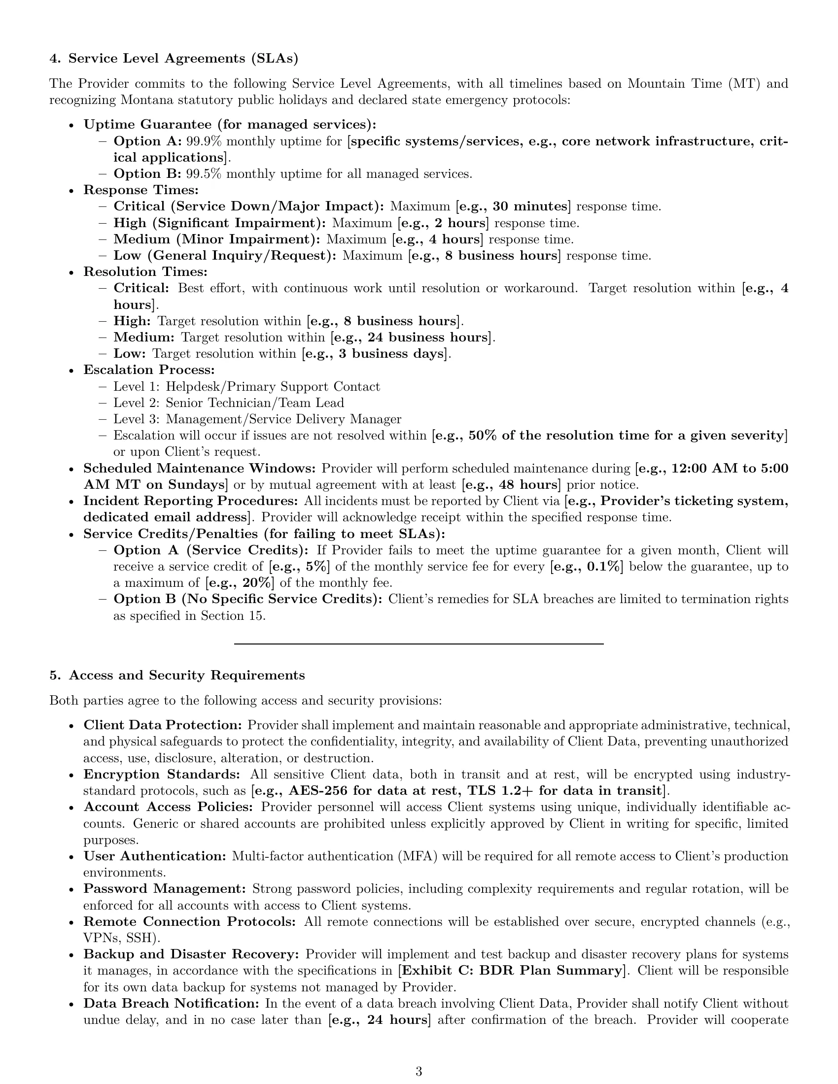 Preview page 3 of Pro Montana IT service contract template