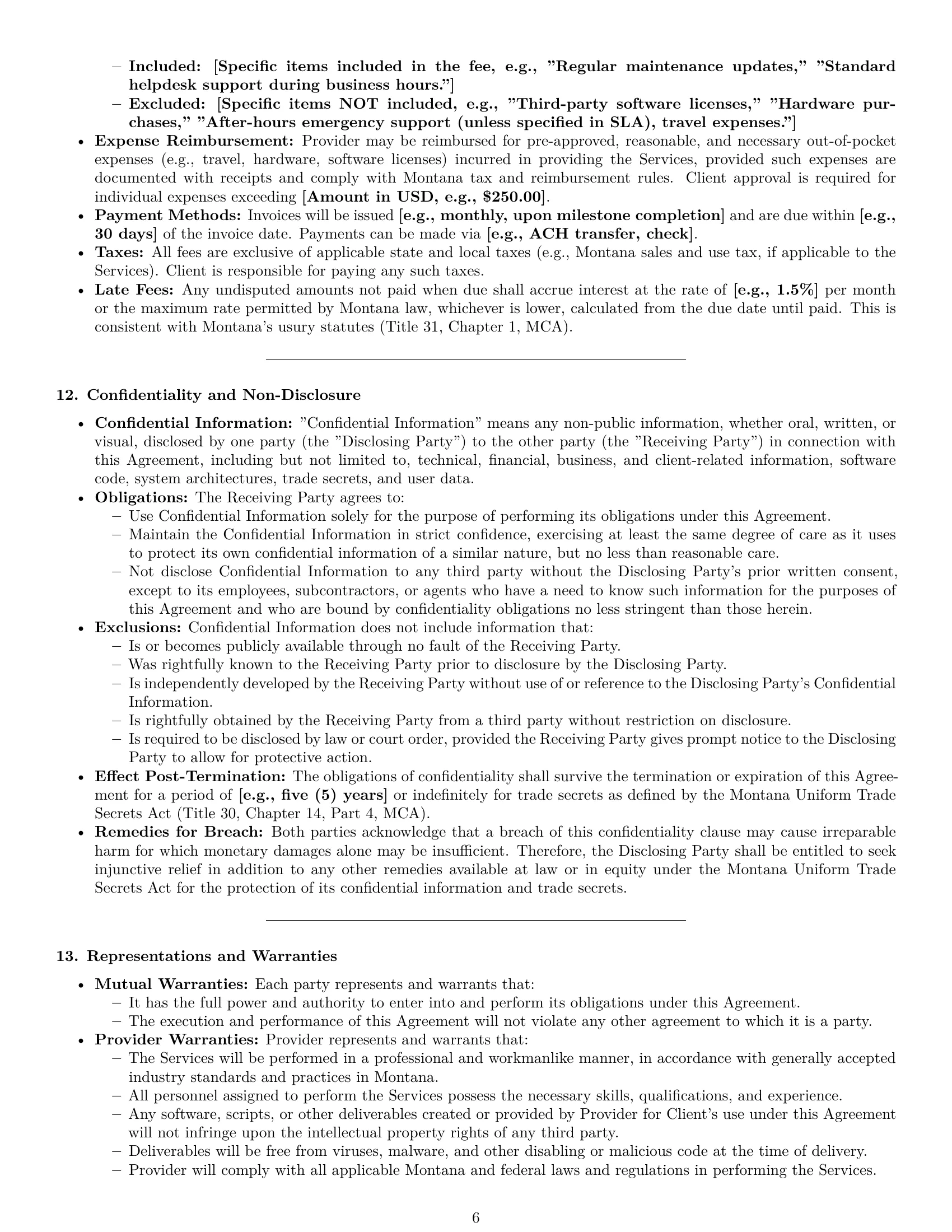 Preview page 6 of Pro Montana IT service contract template