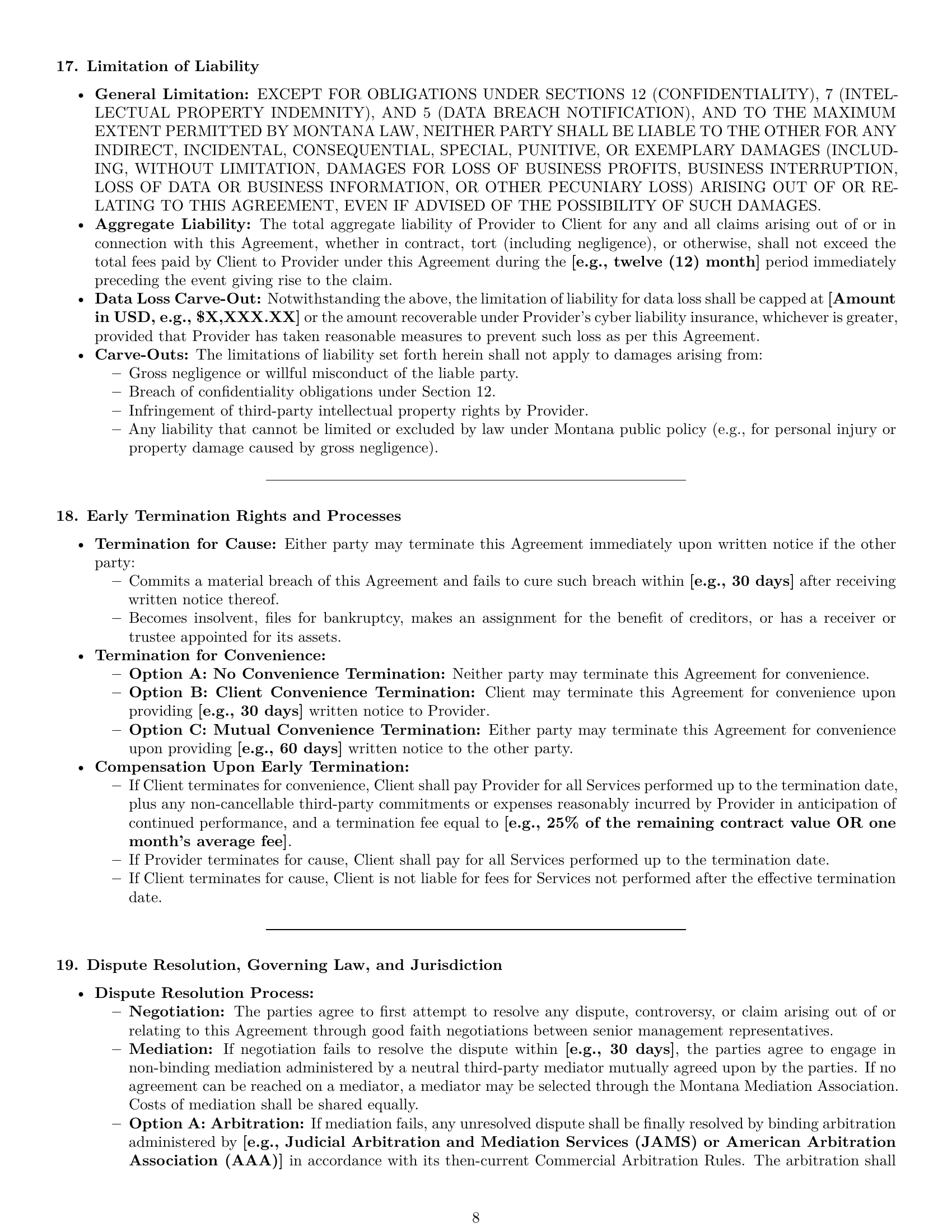 Preview page 8 of Pro Montana IT service contract template