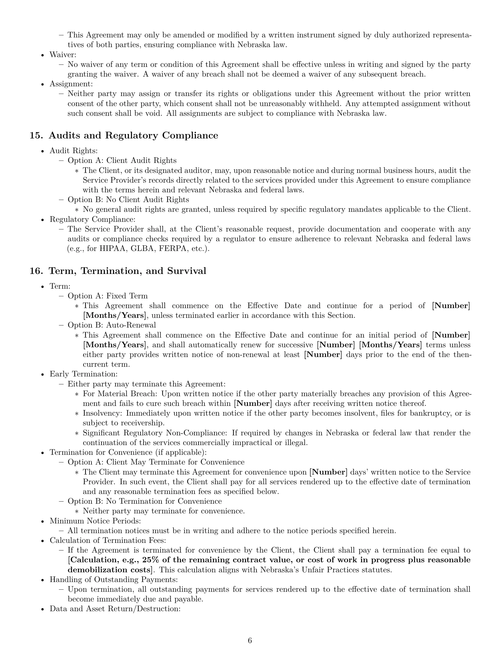 Preview page 6 of Pro Nebraska IT service contract template
