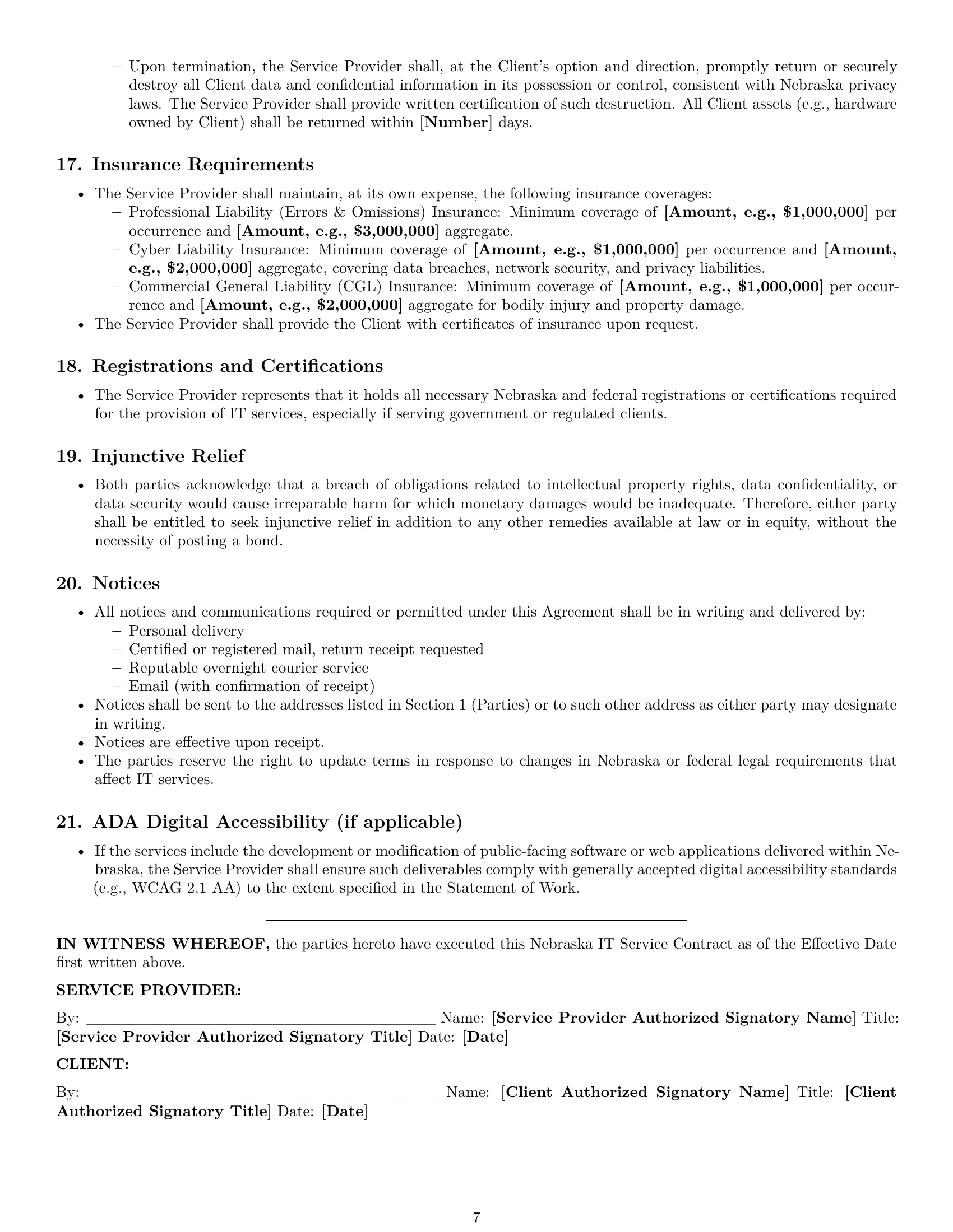 Preview page 7 of Pro Nebraska IT service contract template