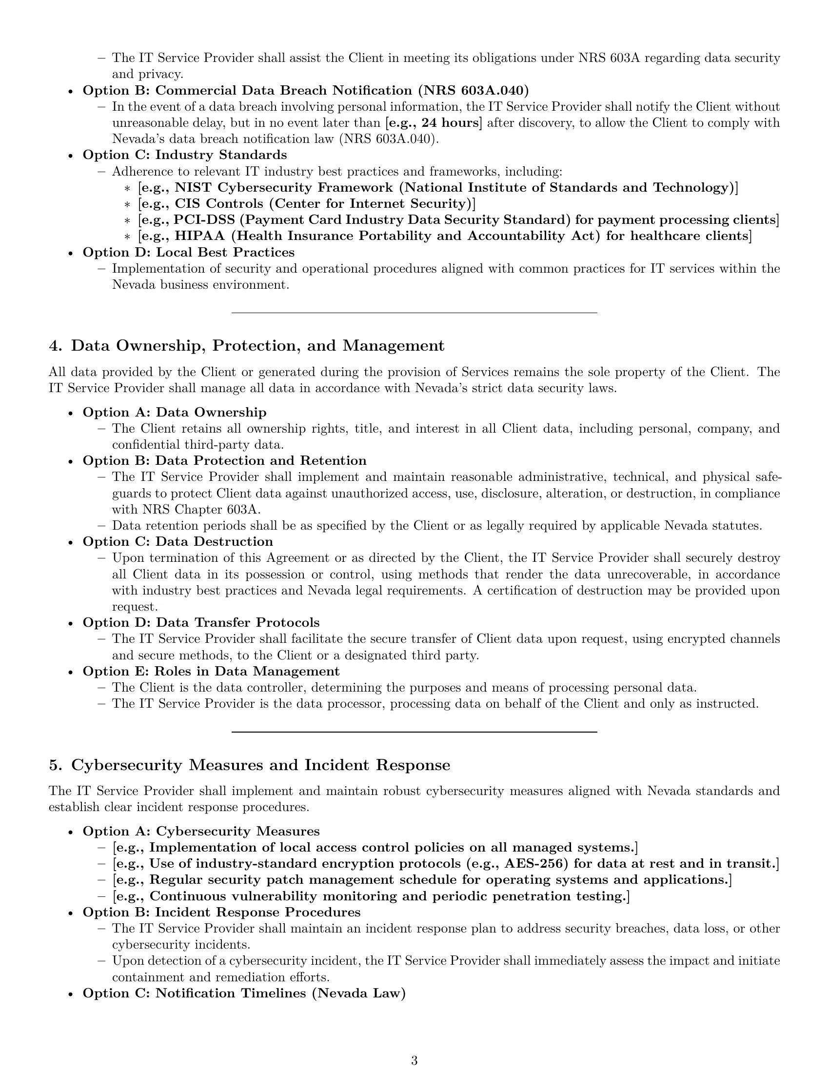 Preview page 3 of Pro Nevada IT service contract template