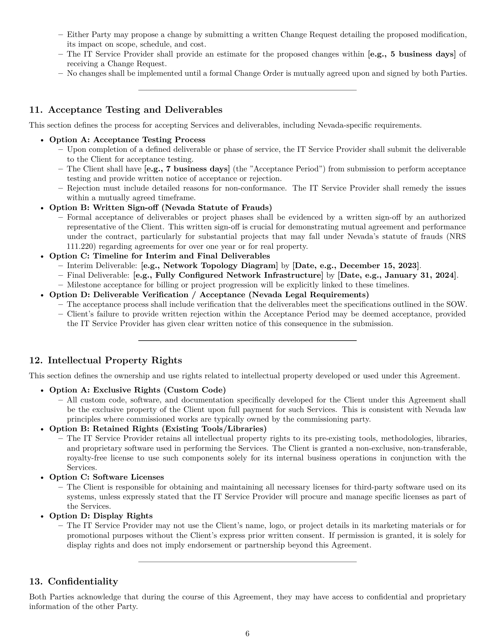 Preview page 6 of Pro Nevada IT service contract template