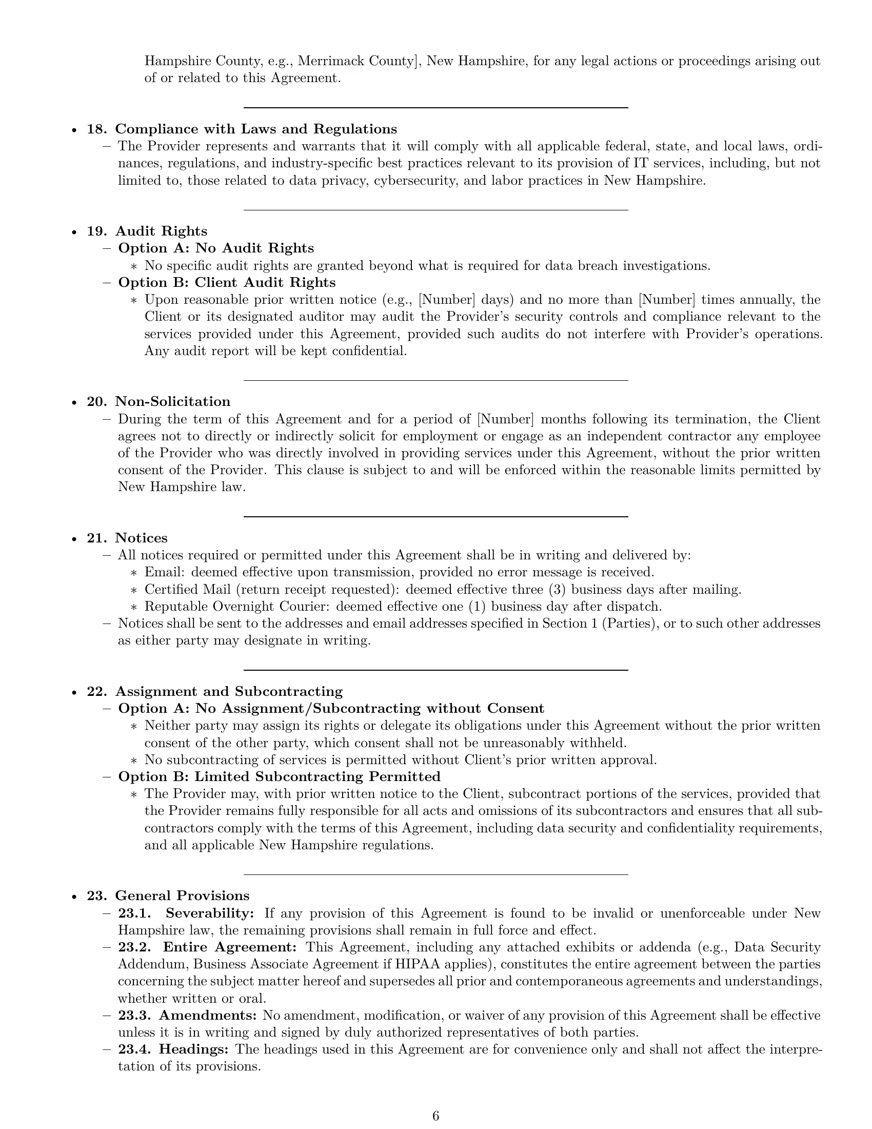 Preview page 6 of Pro New Hampshire IT service contract template