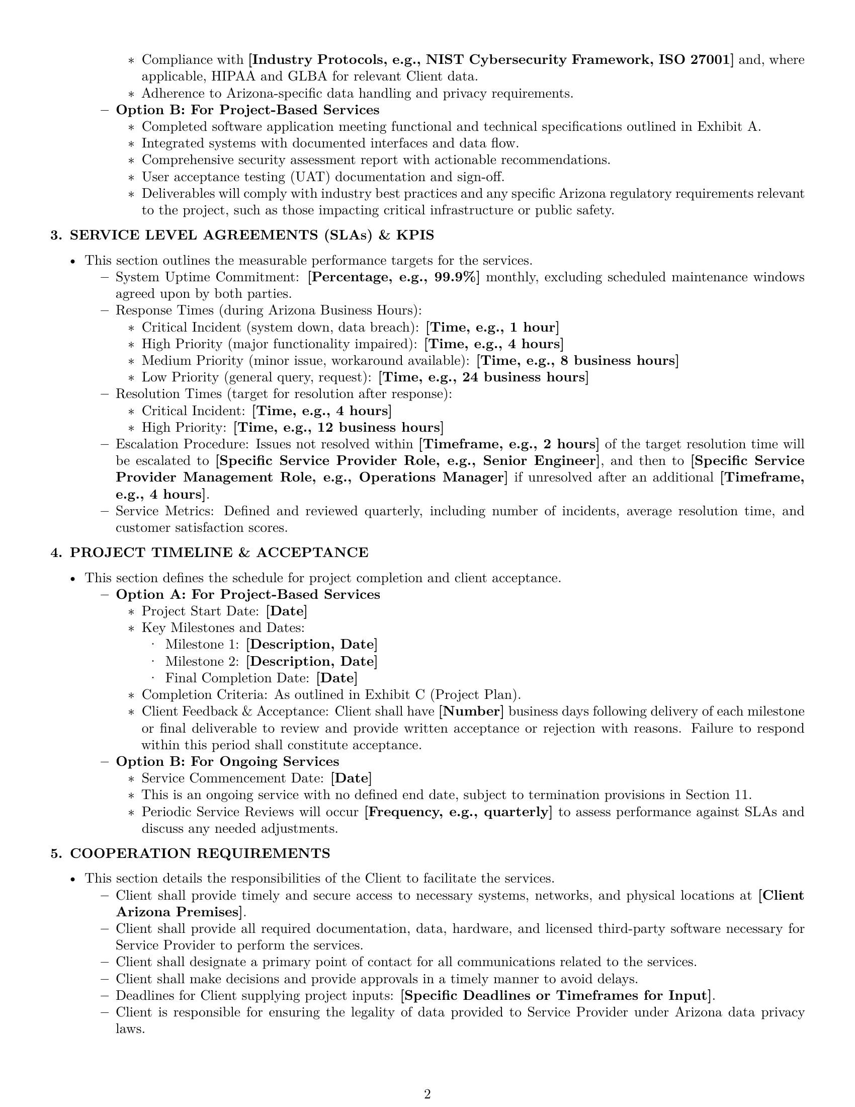 Preview page 2 of Pro Arizona IT service contract template