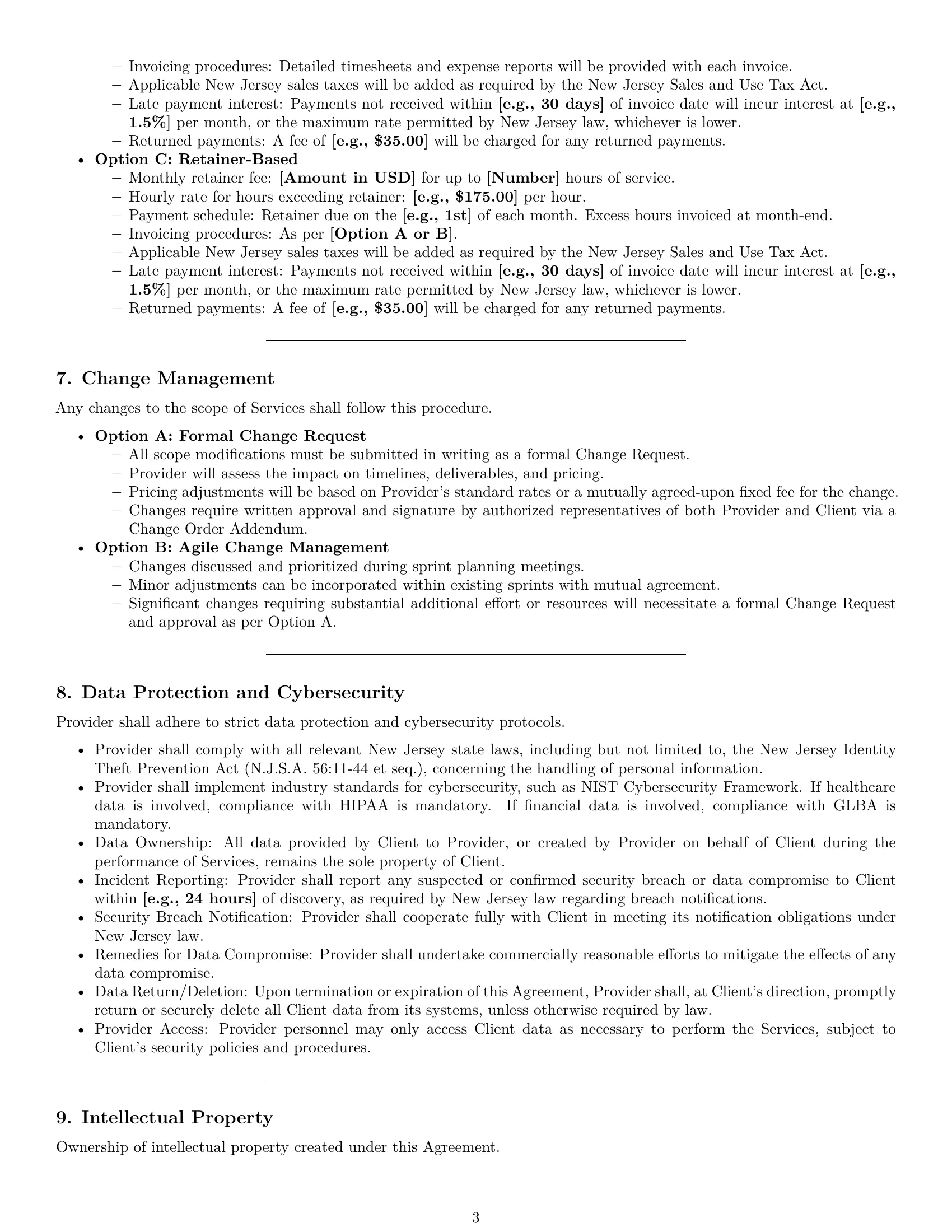 Preview page 3 of Pro New Jersey IT service contract template
