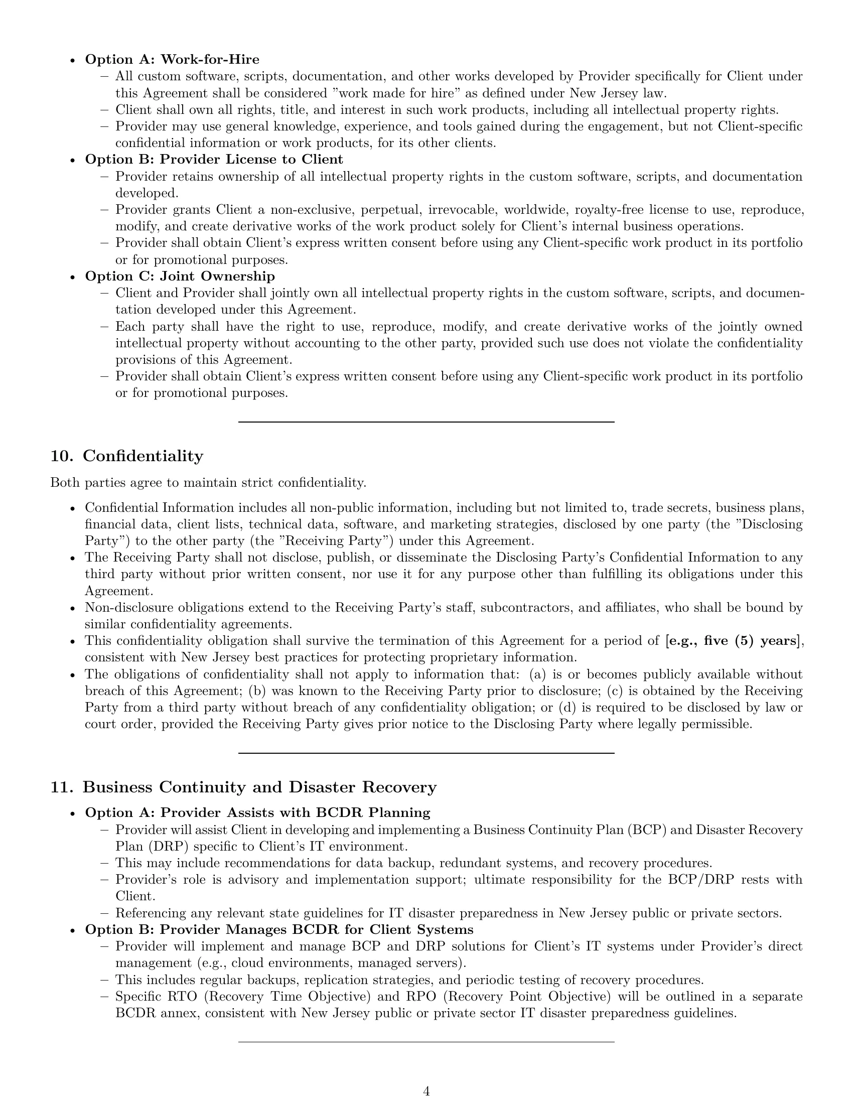 Preview page 4 of Pro New Jersey IT service contract template