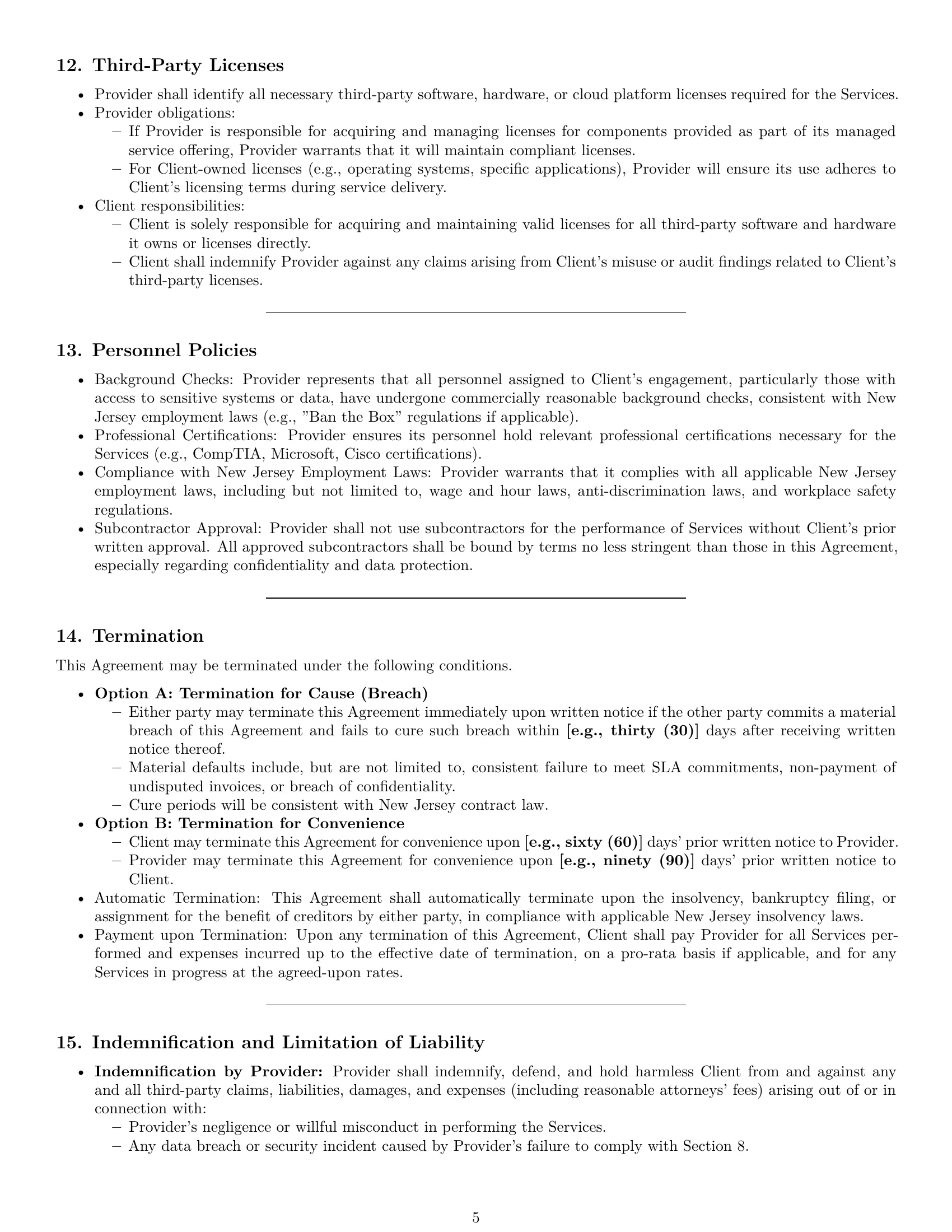 Preview page 5 of Pro New Jersey IT service contract template