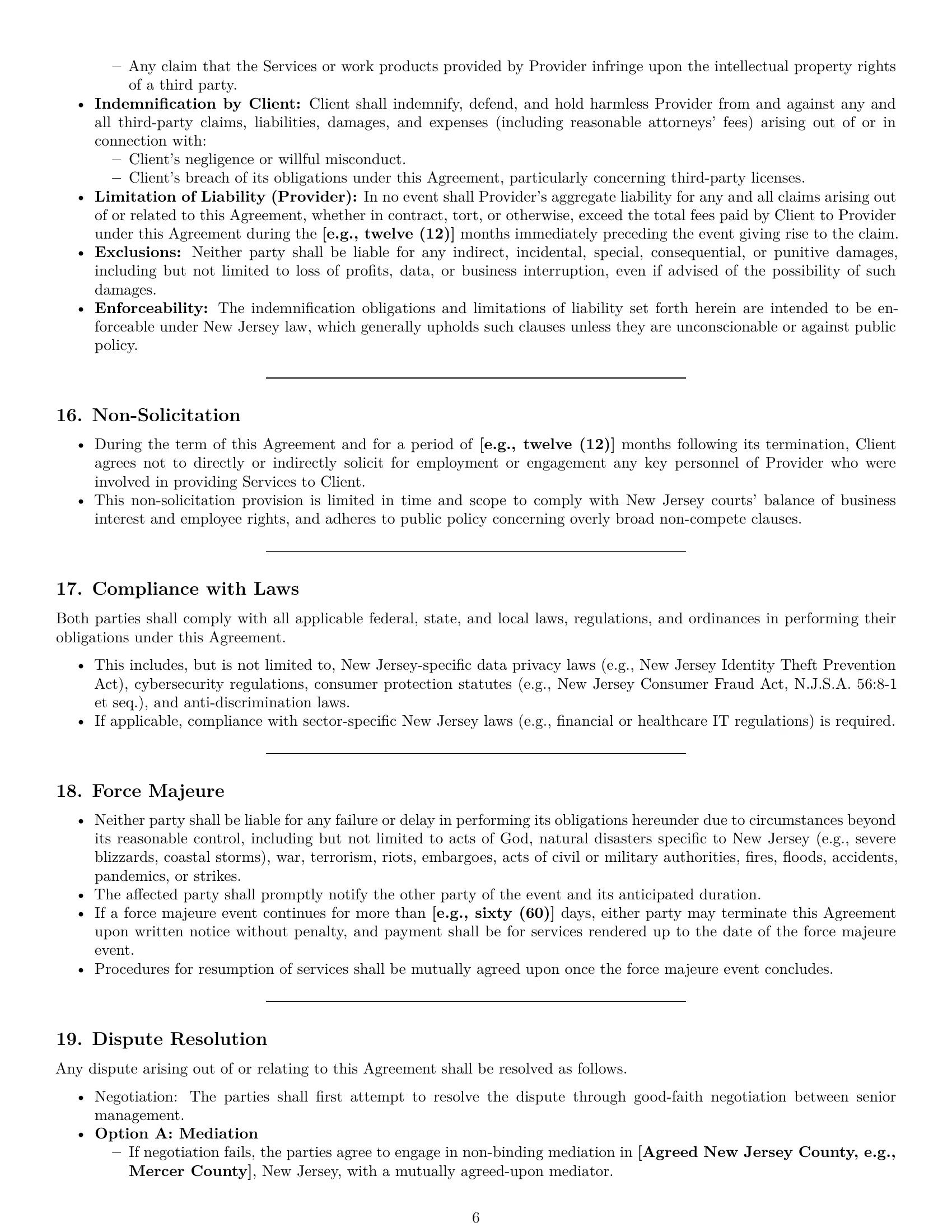 Preview page 6 of Pro New Jersey IT service contract template