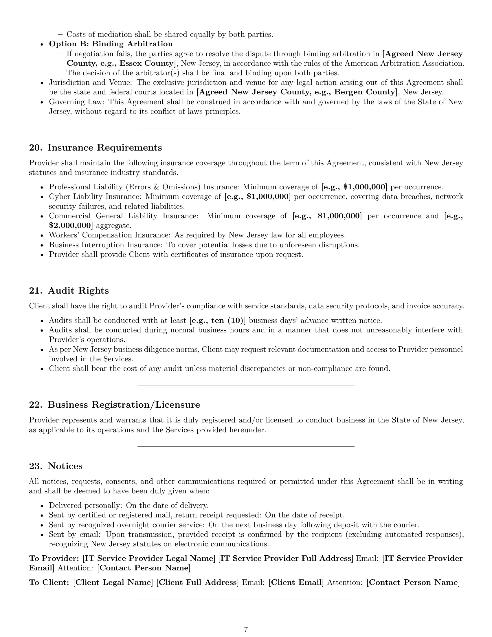 Preview page 7 of Pro New Jersey IT service contract template