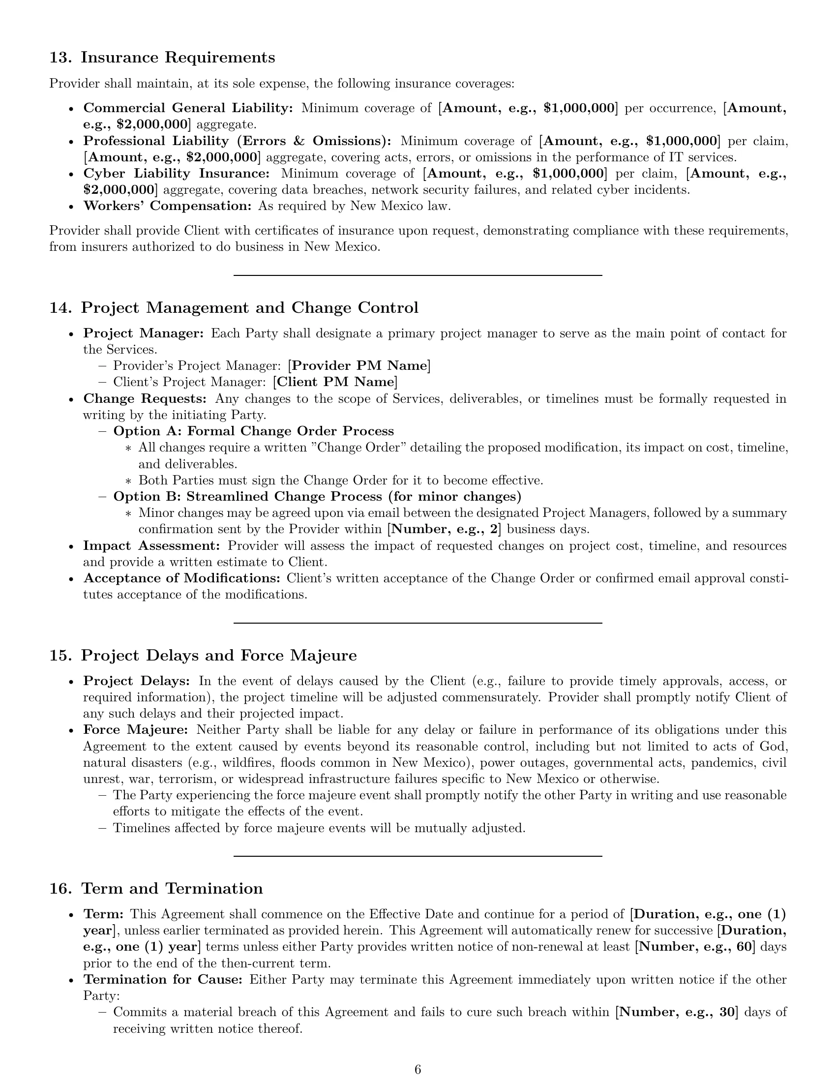 Preview page 6 of Pro New Mexico IT service contract template