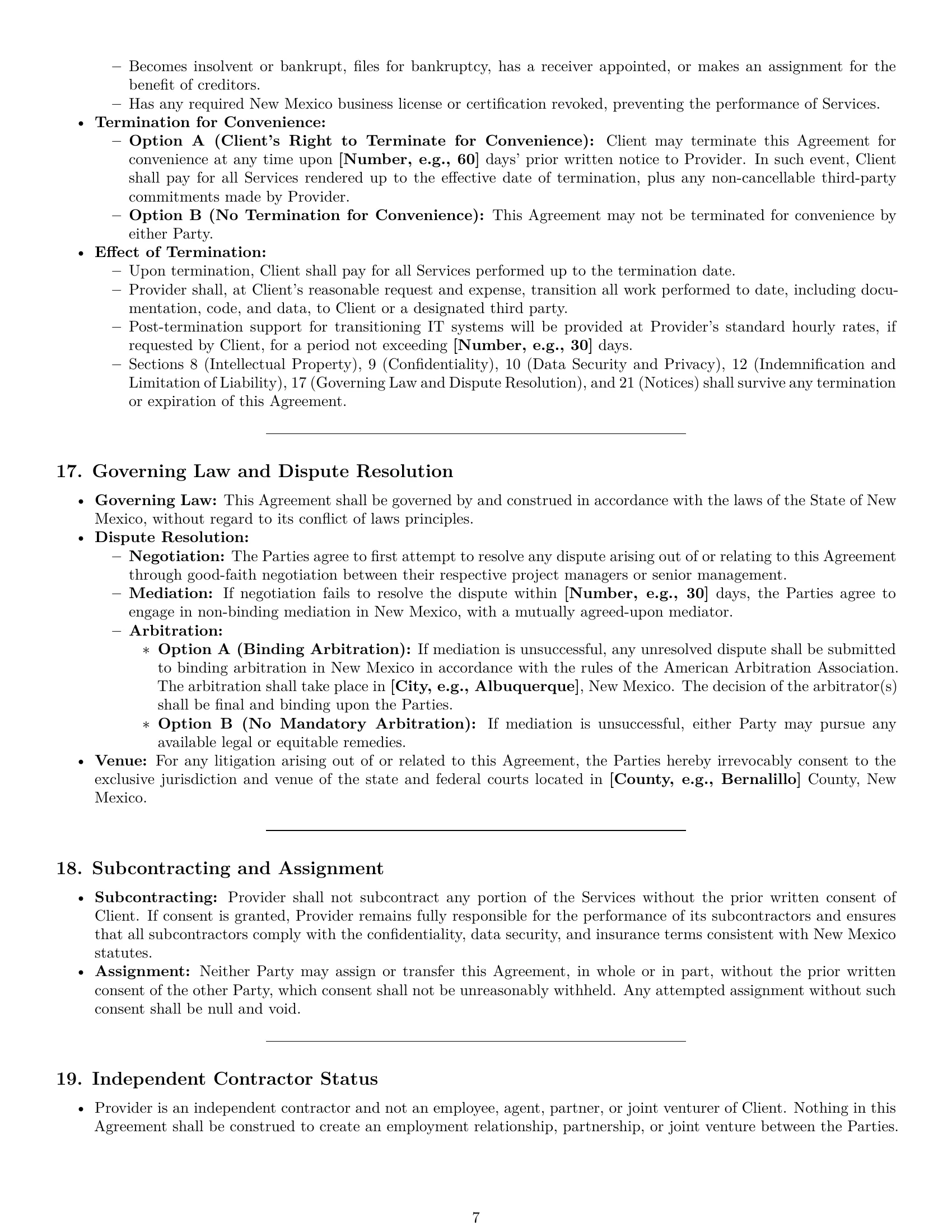 Preview page 7 of Pro New Mexico IT service contract template
