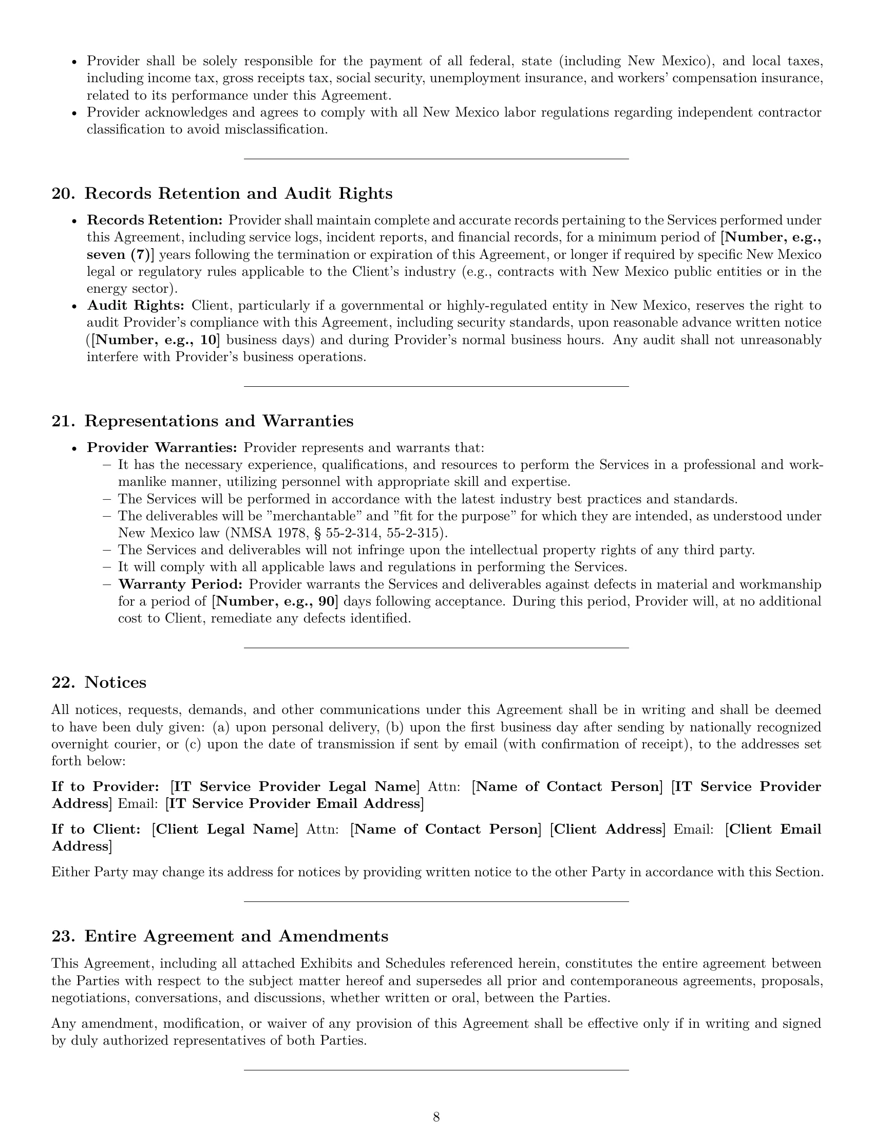 Preview page 8 of Pro New Mexico IT service contract template