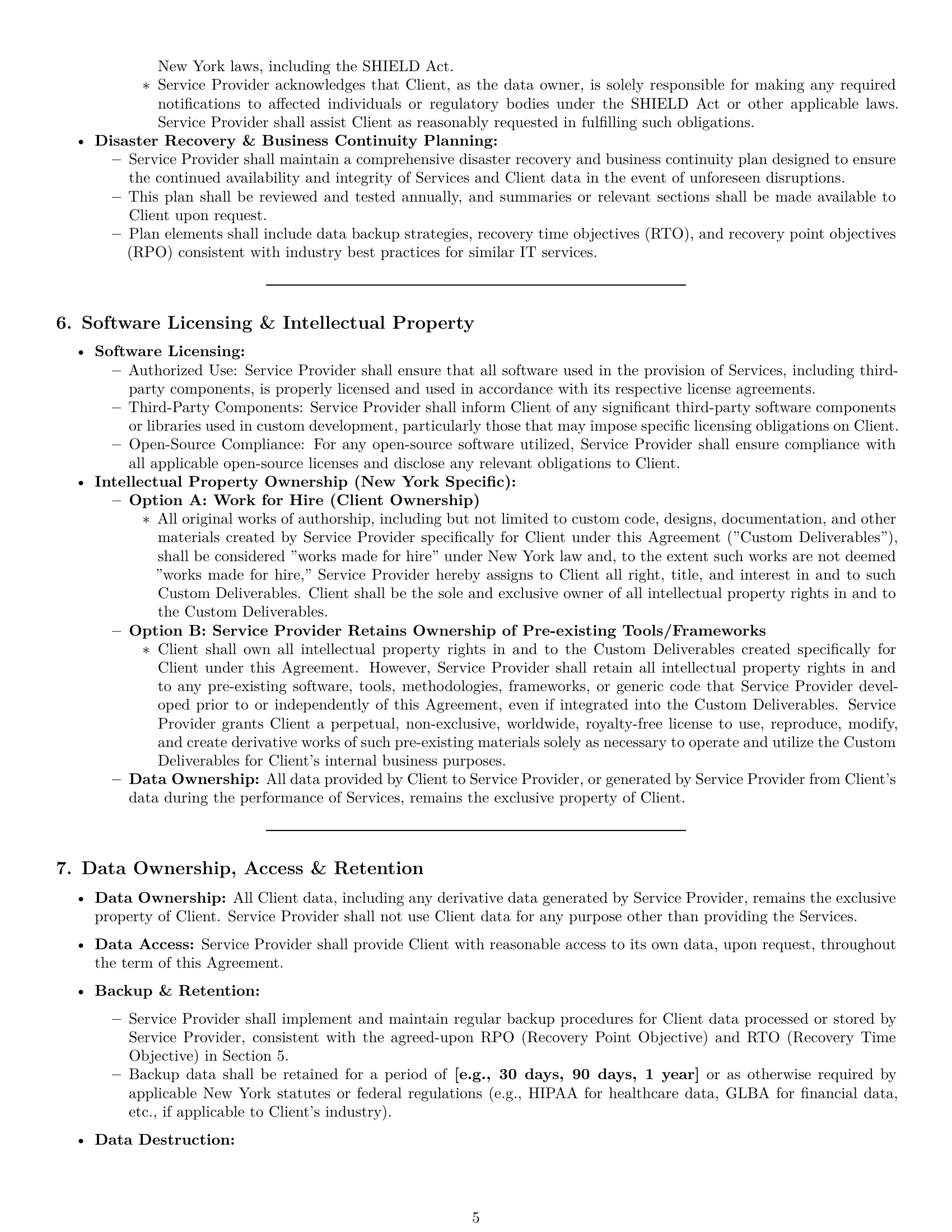 Preview page 5 of Pro New York IT service contract template