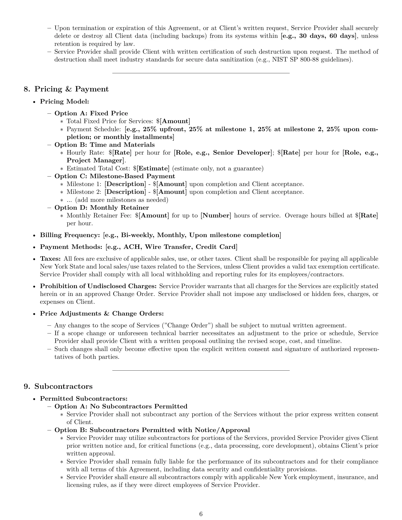Preview page 6 of Pro New York IT service contract template