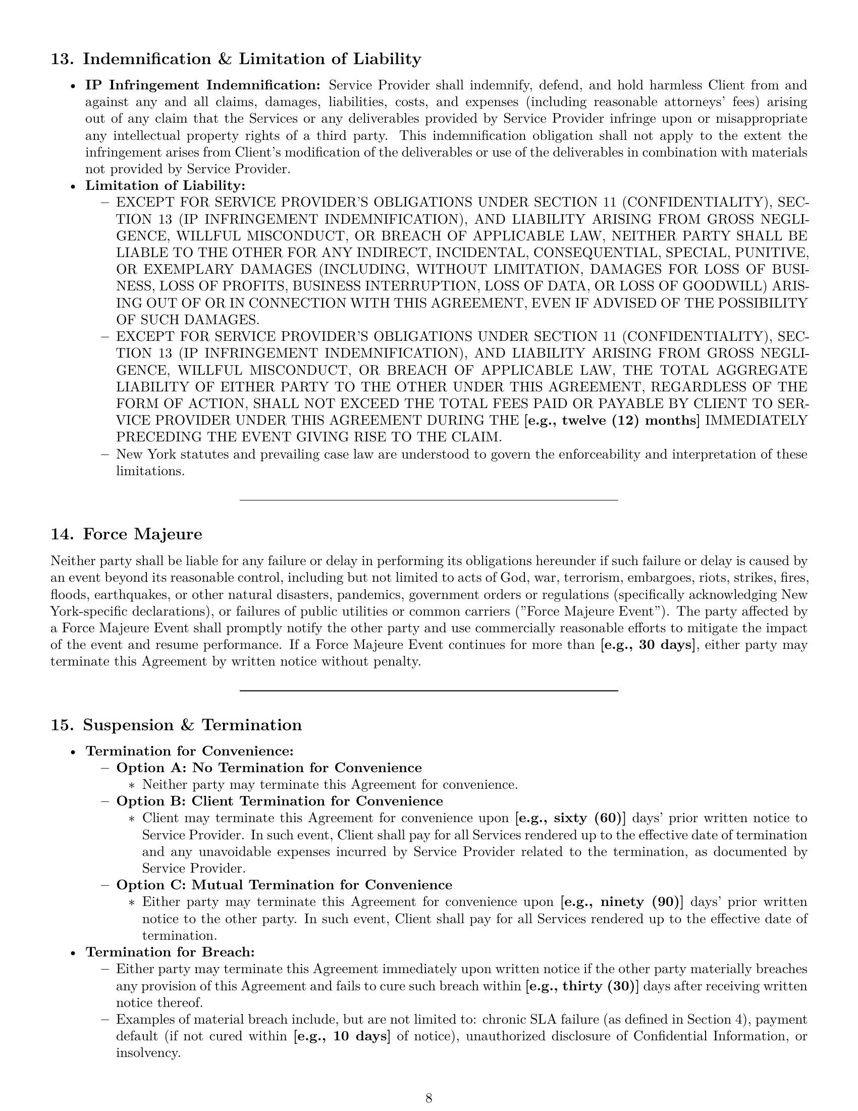 Preview page 8 of Pro New York IT service contract template