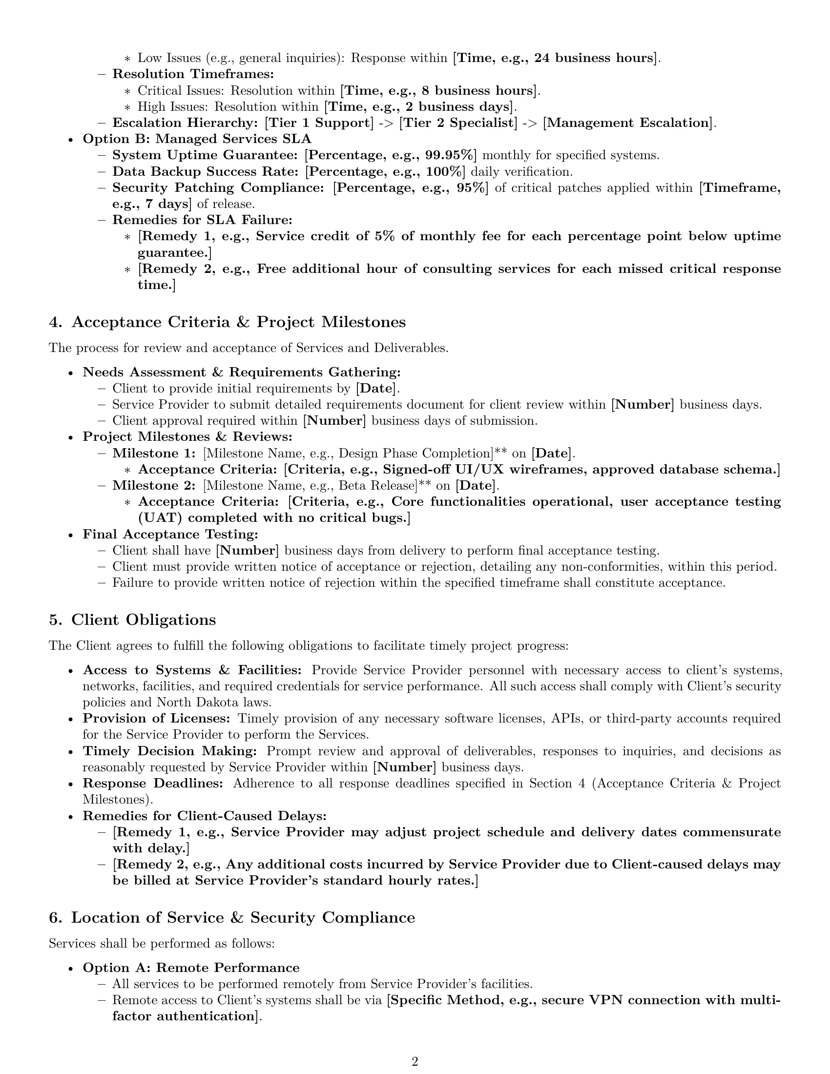 Preview page 2 of Pro North Dakota IT service contract template