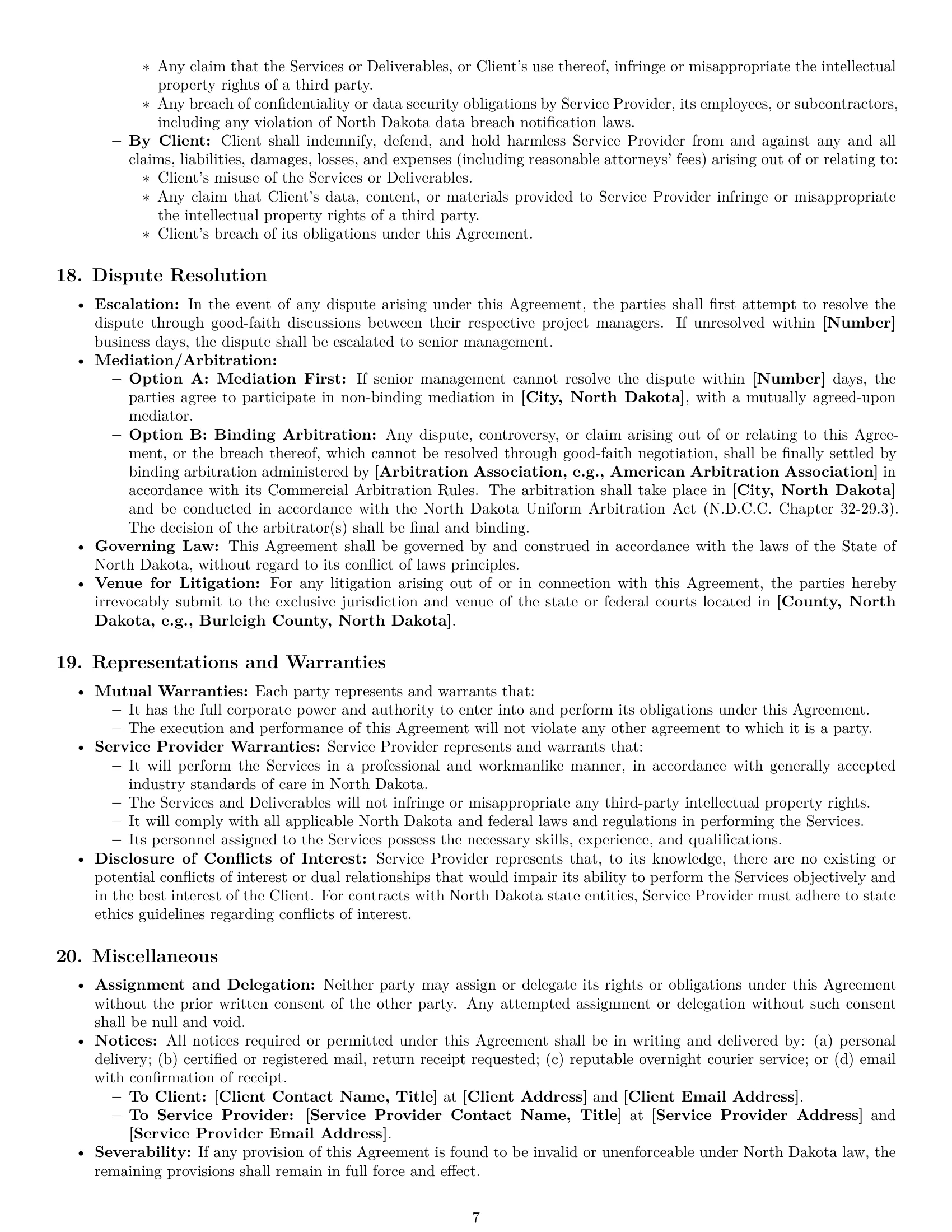 Preview page 7 of Pro North Dakota IT service contract template