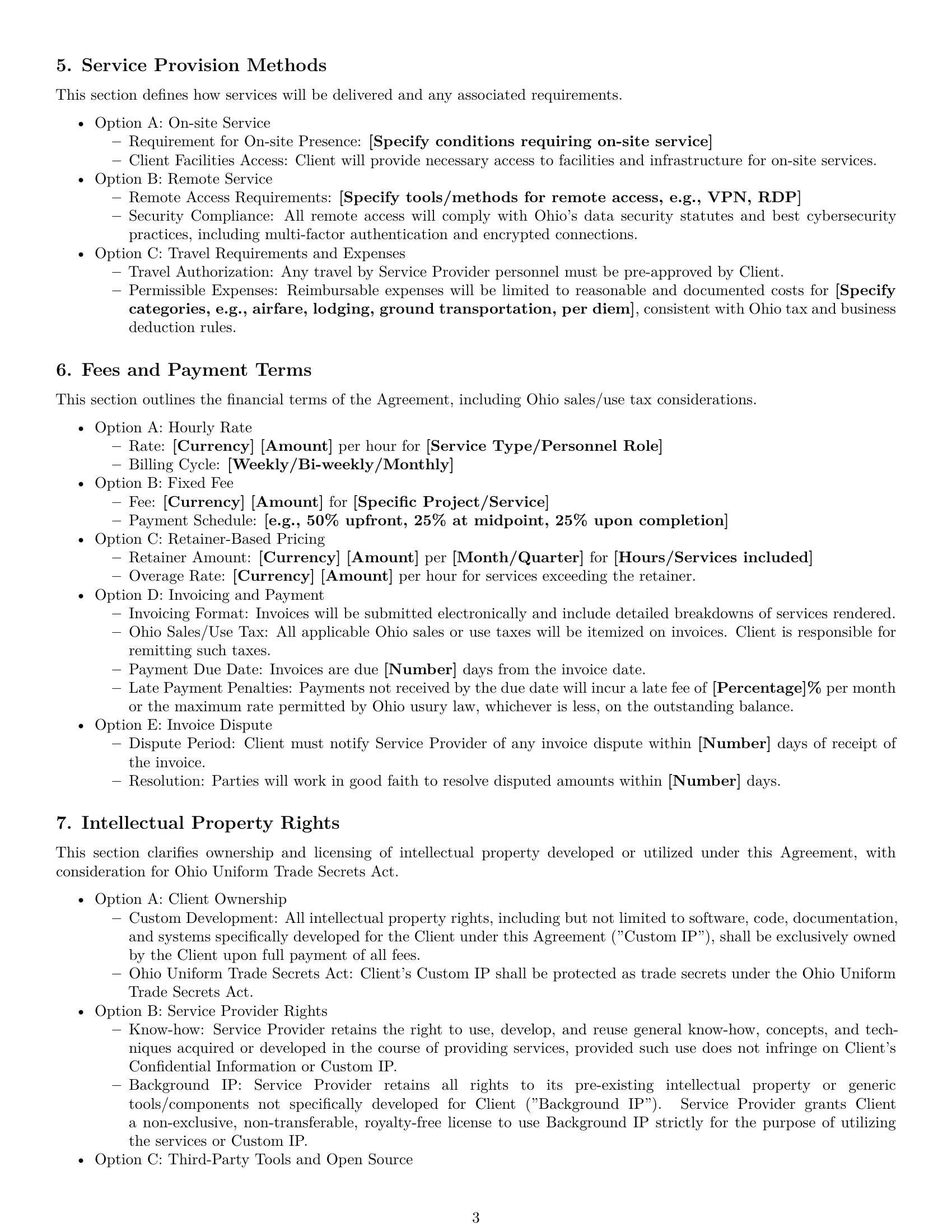 Preview page 3 of Pro Ohio IT service contract template