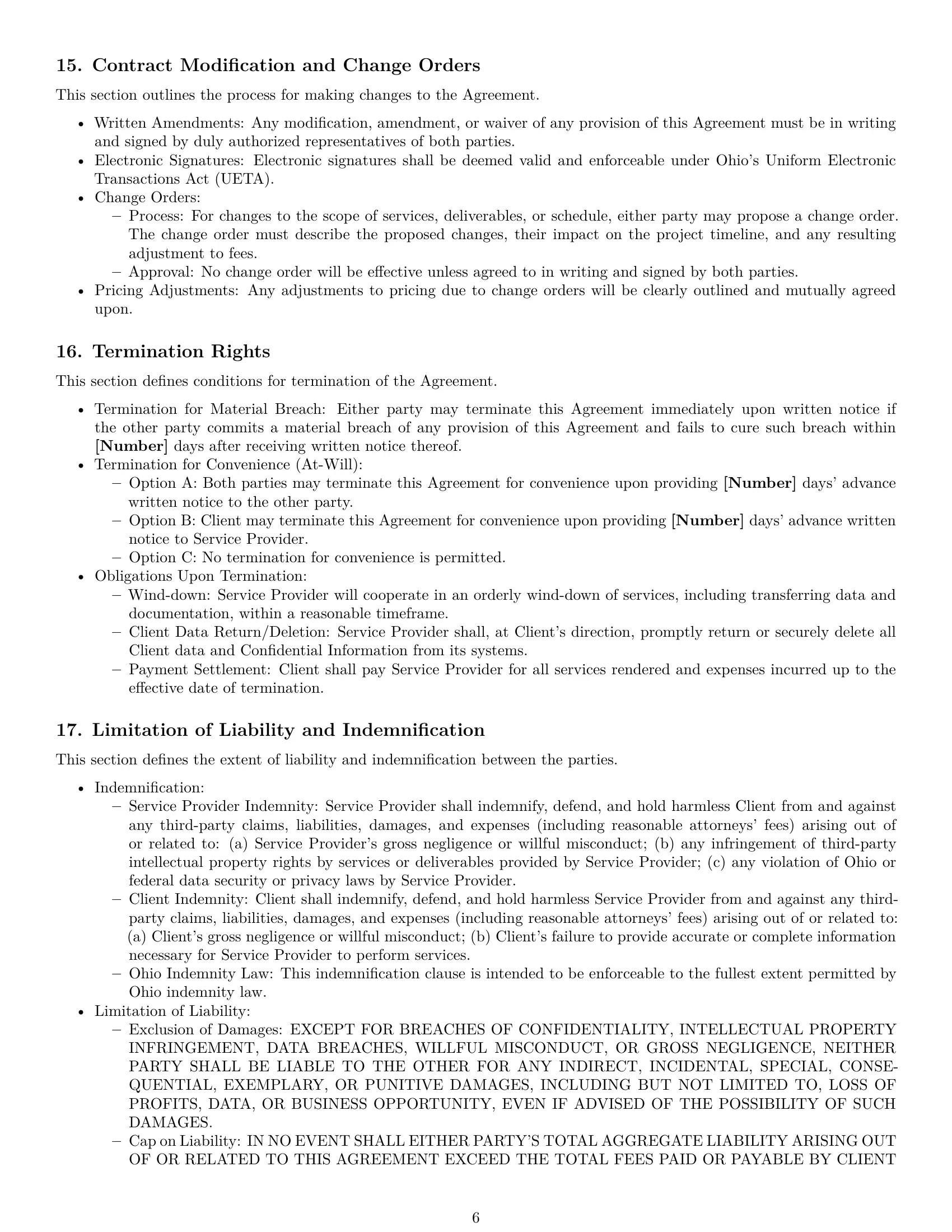 Preview page 6 of Pro Ohio IT service contract template