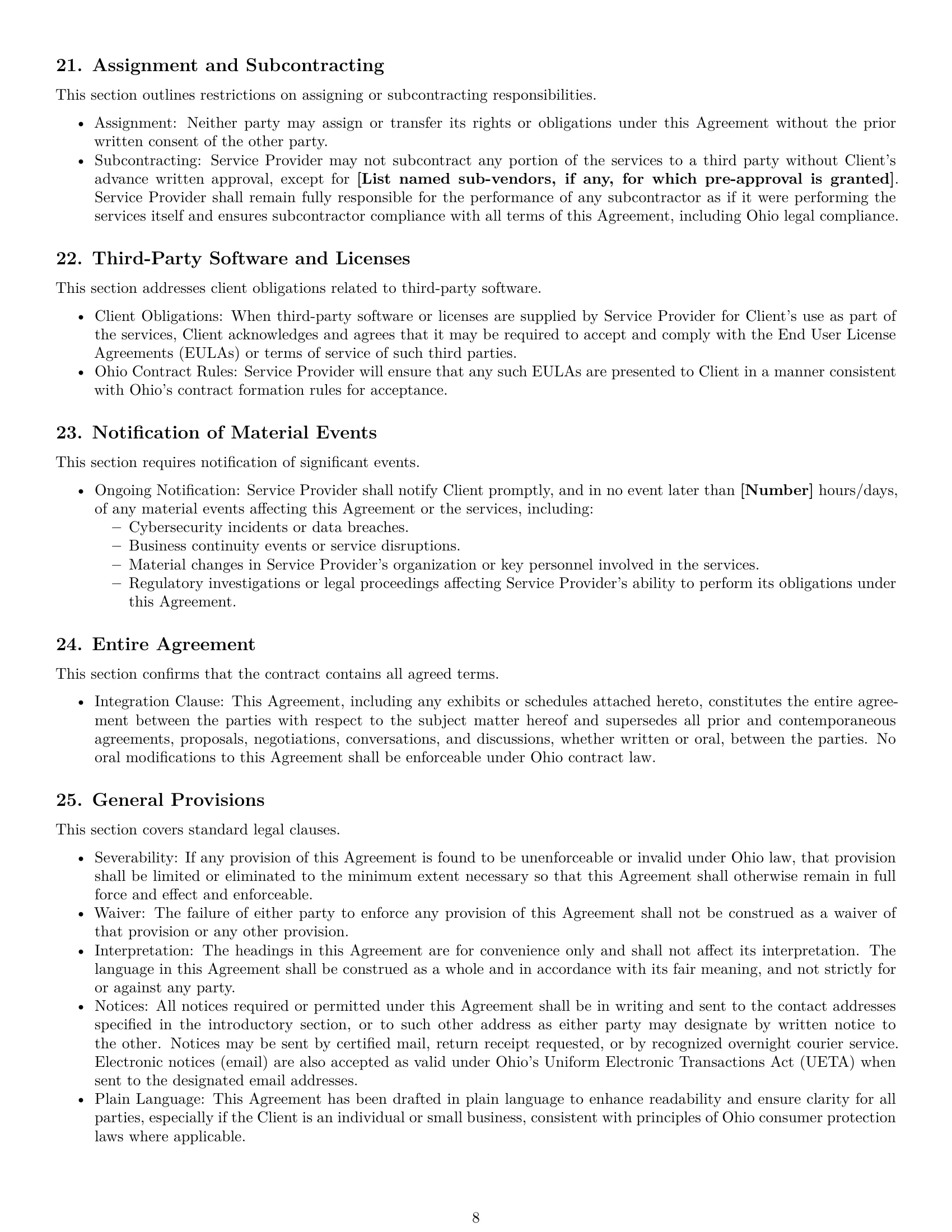 Preview page 8 of Pro Ohio IT service contract template