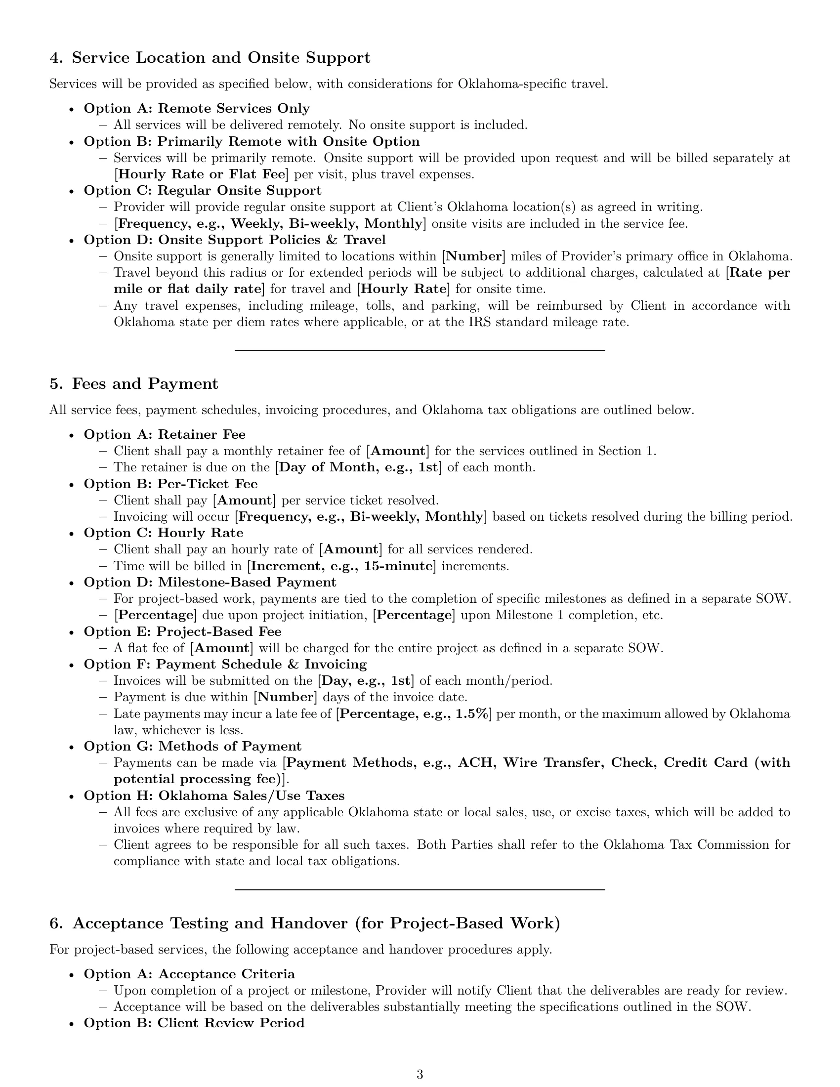 Preview page 3 of Pro Oklahoma IT service contract template