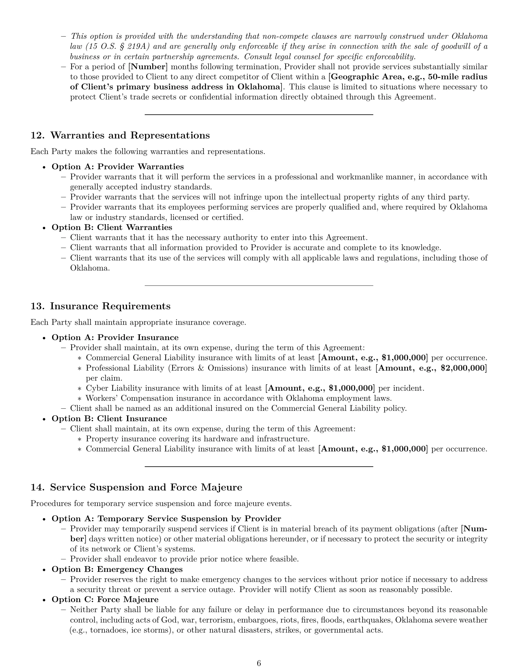 Preview page 6 of Pro Oklahoma IT service contract template