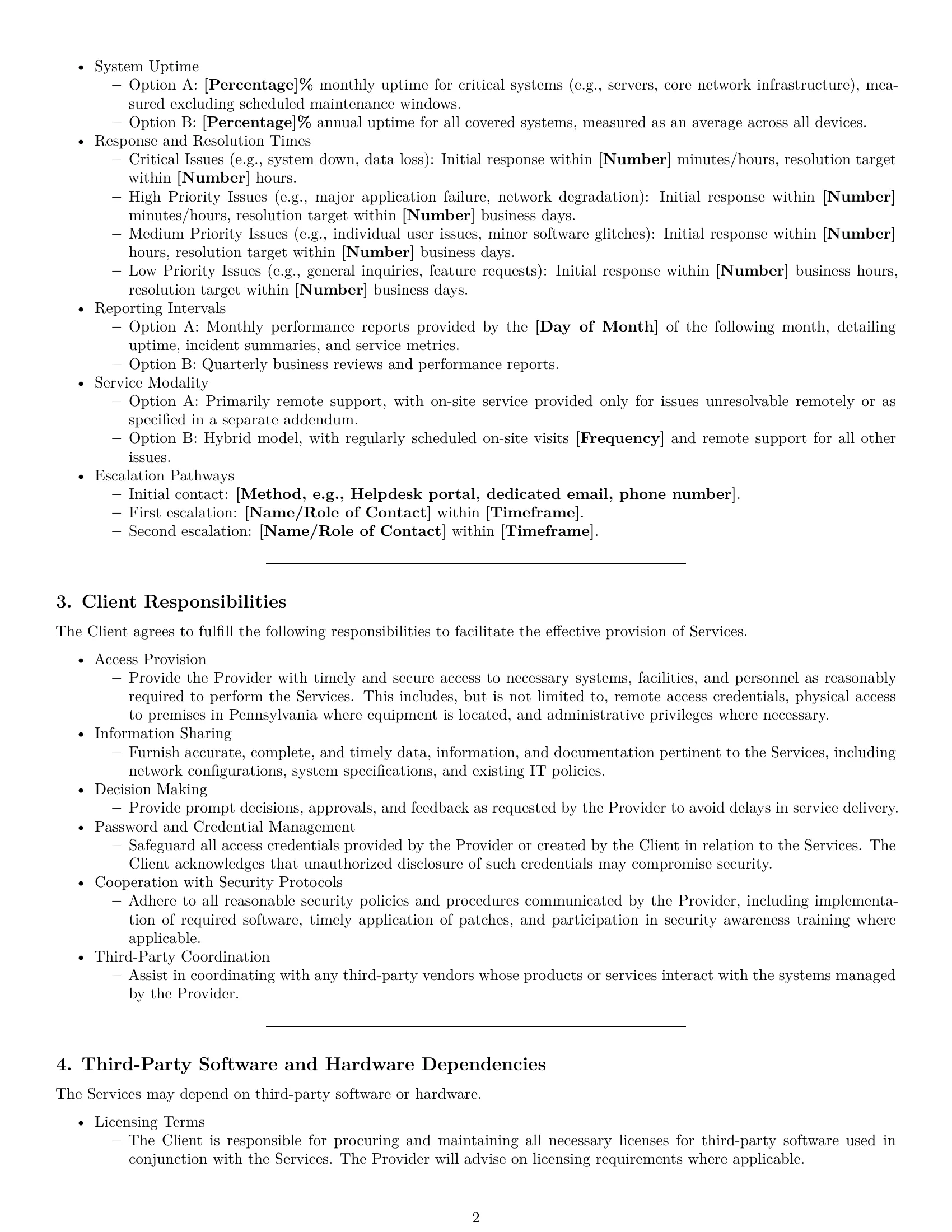 Preview page 2 of Pro Pennsylvania IT service contract template