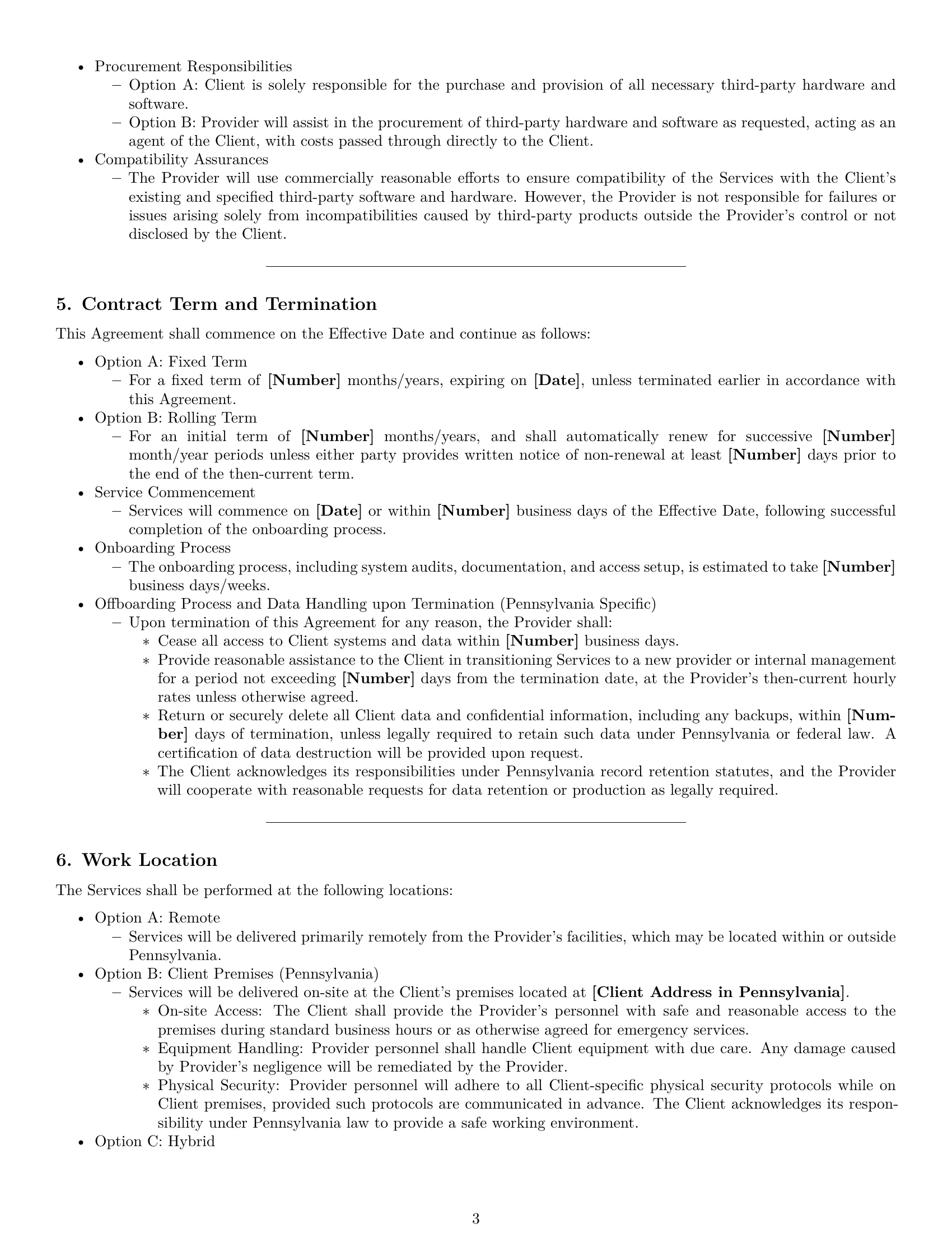 Preview page 3 of Pro Pennsylvania IT service contract template