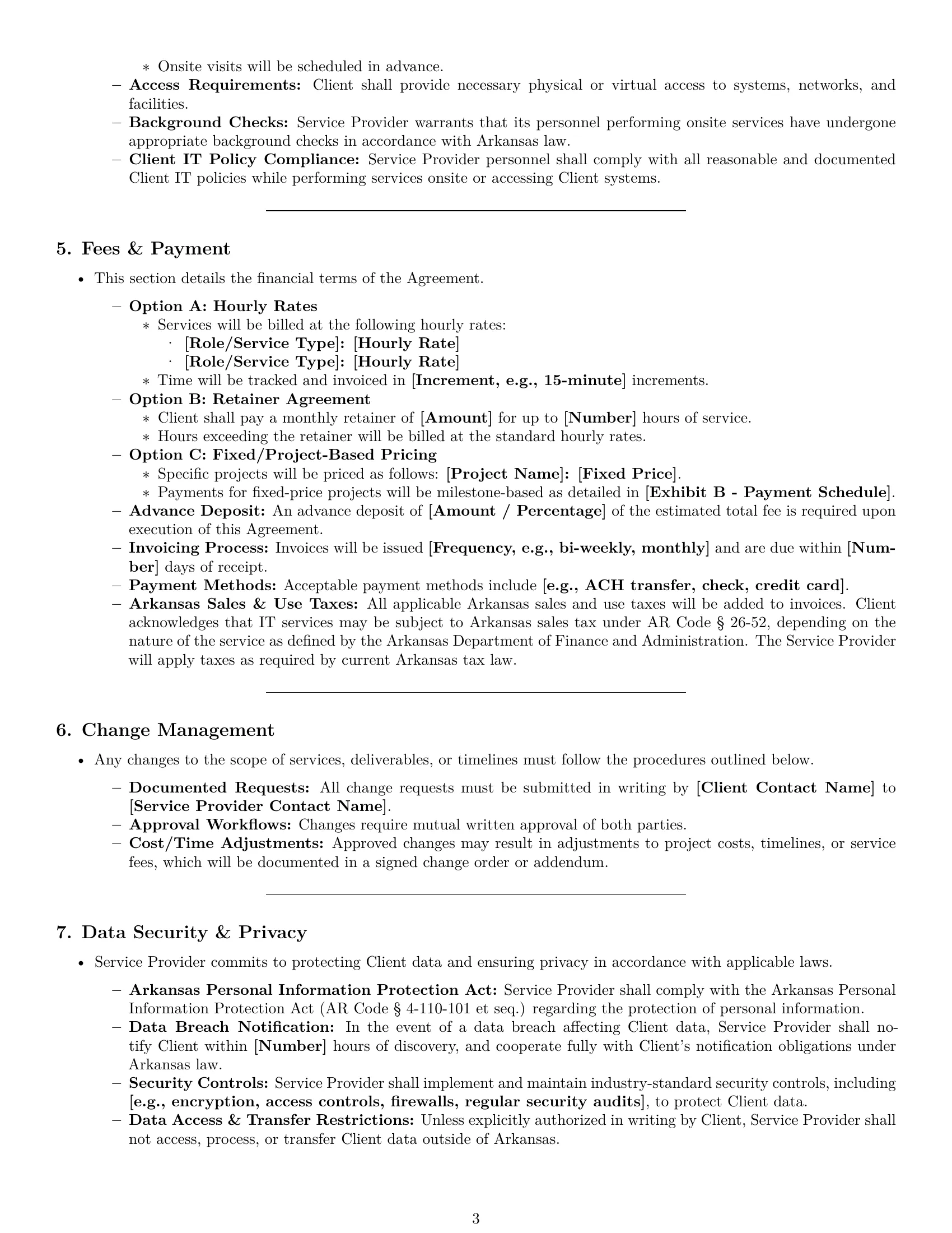 Preview page 3 of Pro Arkansas IT service contract template