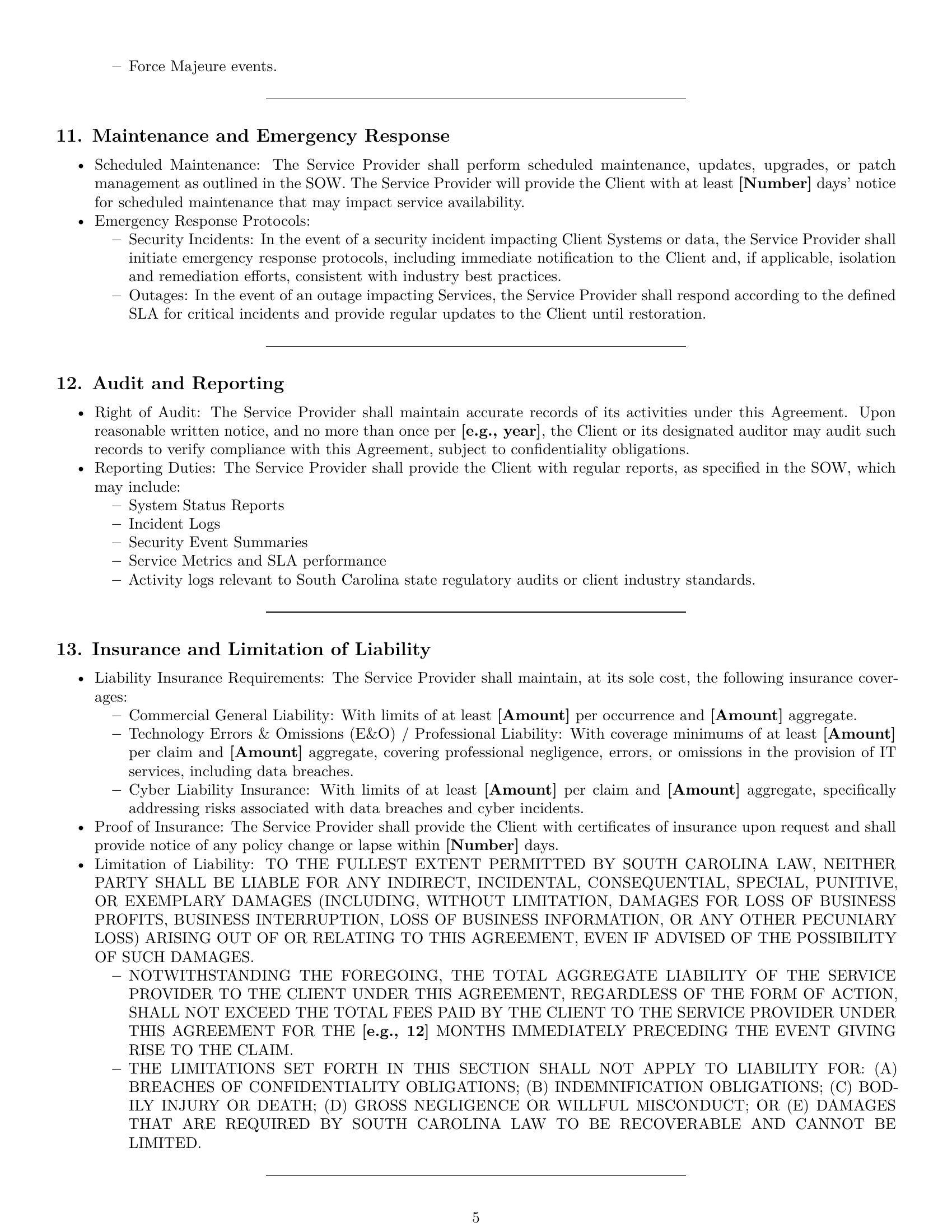 Preview page 5 of Pro South Carolina IT service contract template
