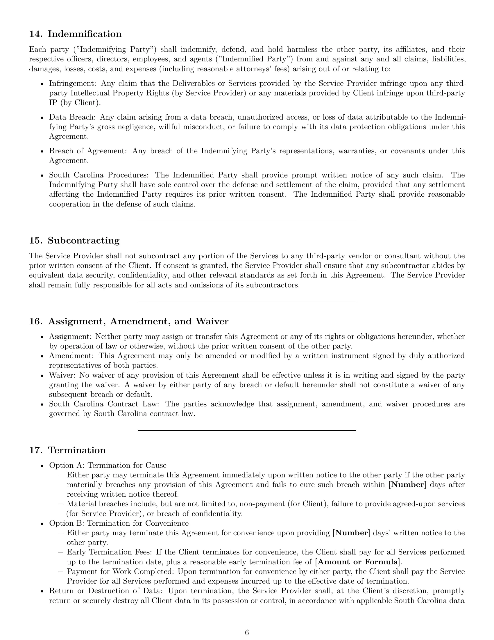 Preview page 6 of Pro South Carolina IT service contract template