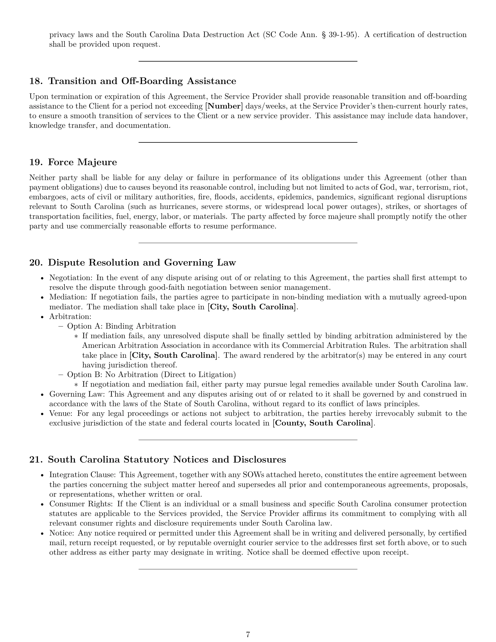 Preview page 7 of Pro South Carolina IT service contract template
