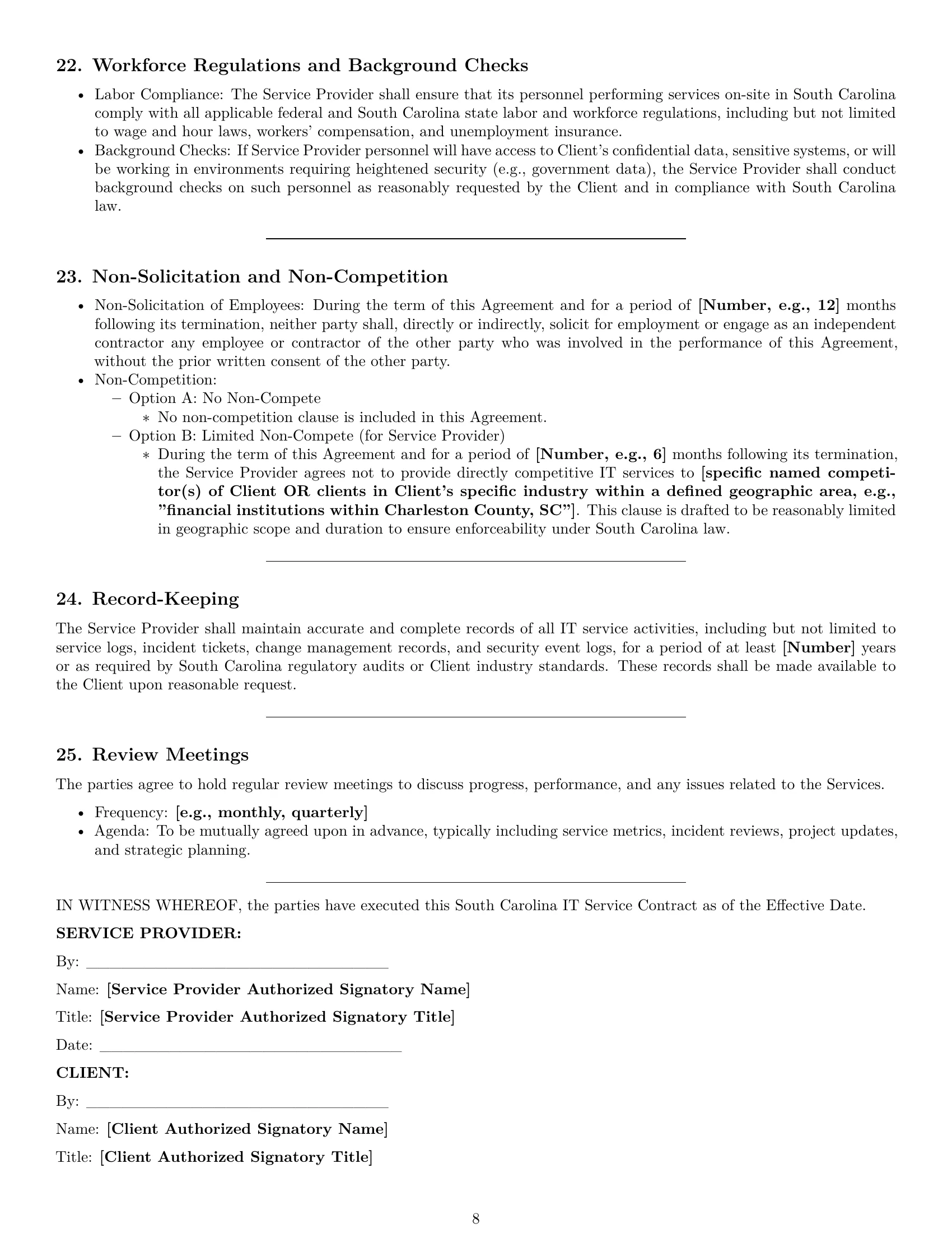 Preview page 8 of Pro South Carolina IT service contract template