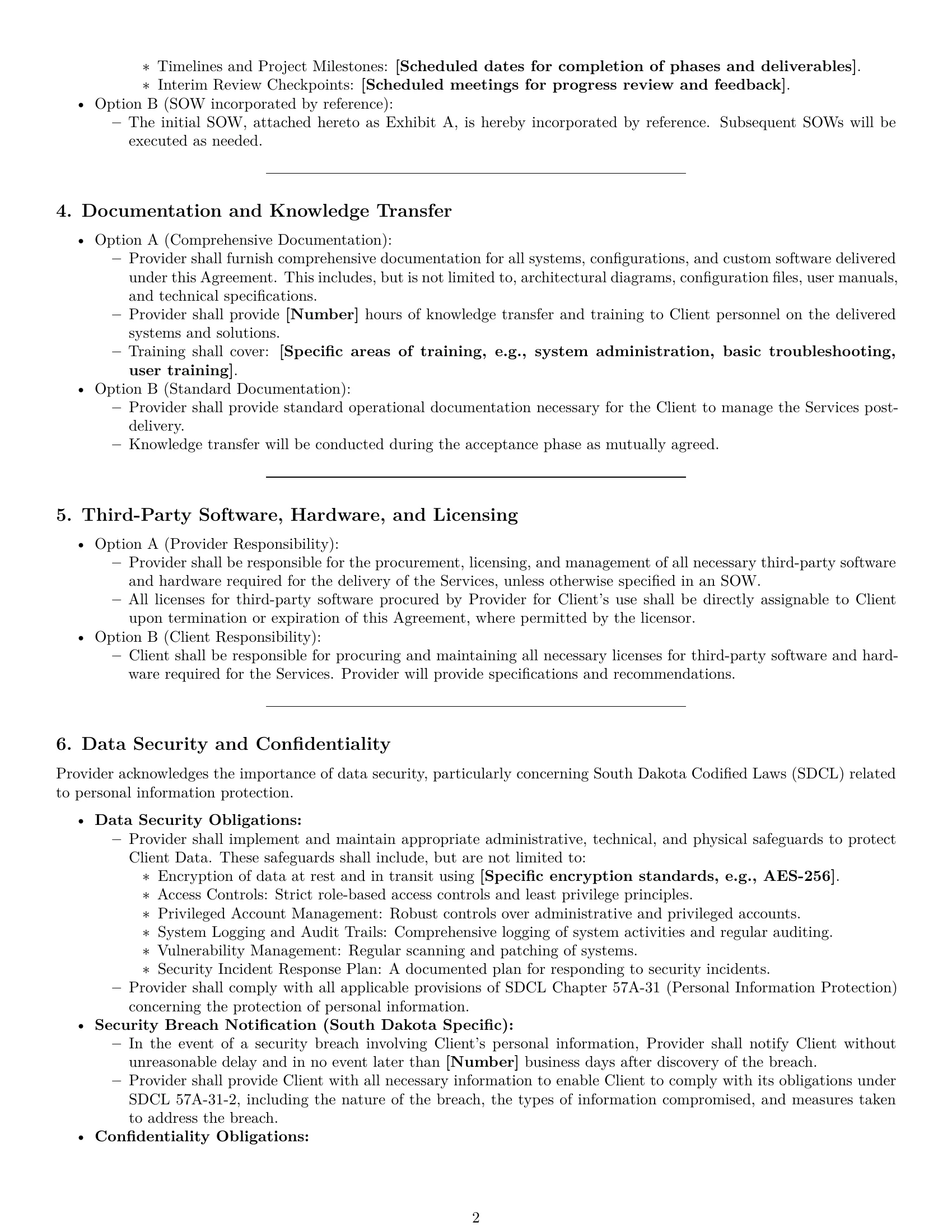 Preview page 2 of Pro South Dakota IT service contract template