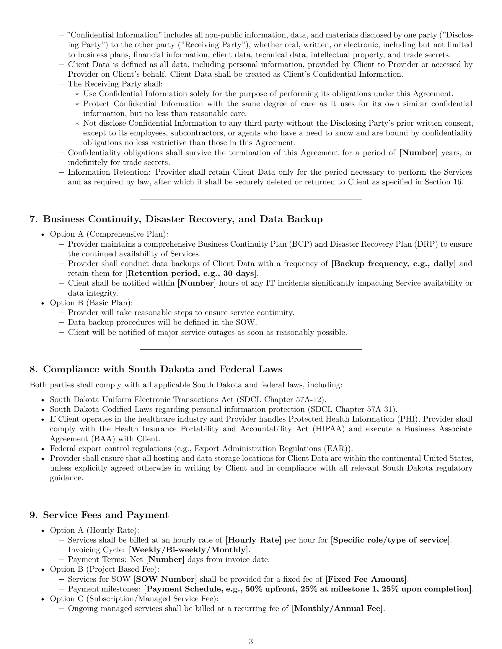 Preview page 3 of Pro South Dakota IT service contract template