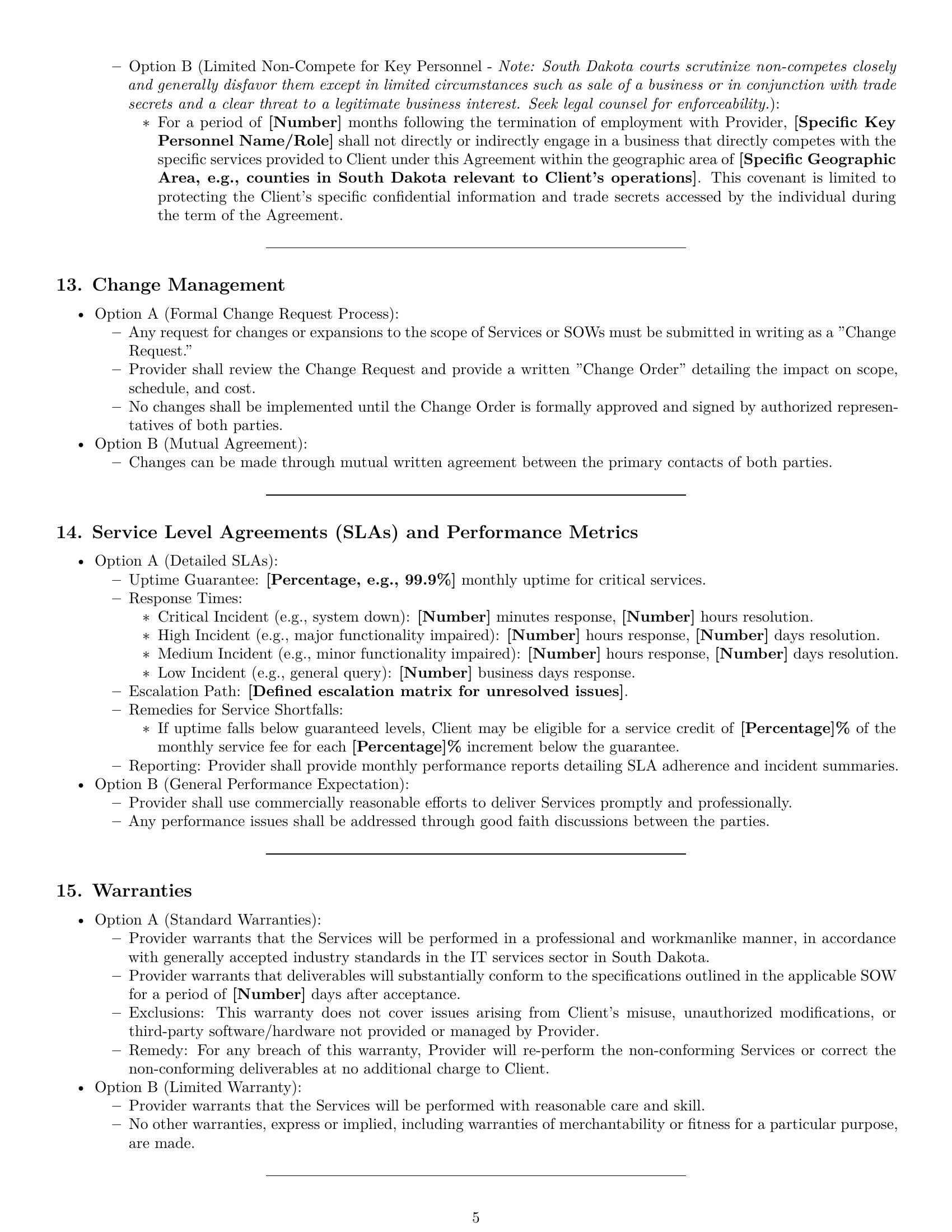 Preview page 5 of Pro South Dakota IT service contract template