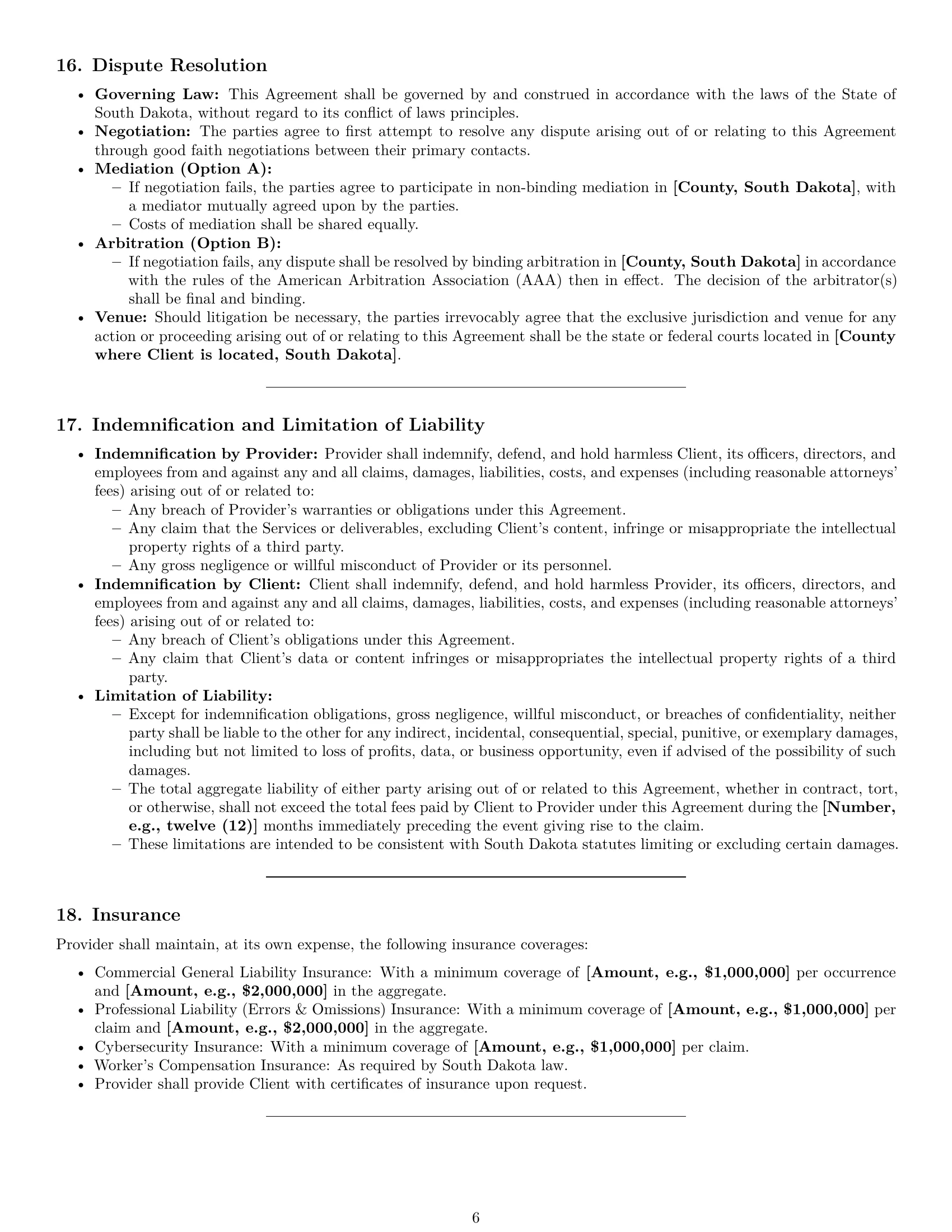 Preview page 6 of Pro South Dakota IT service contract template