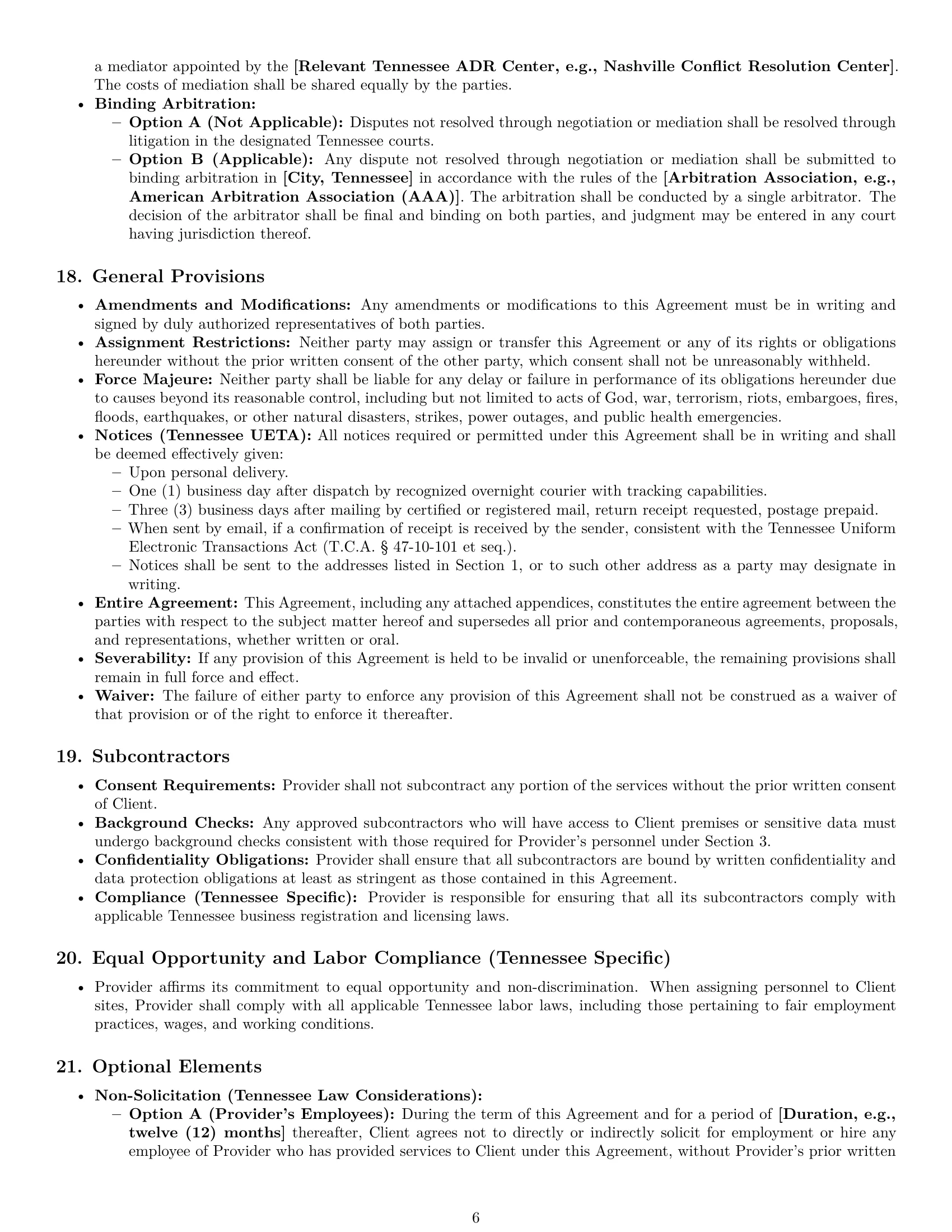 Preview page 6 of Pro Tennessee IT service contract template