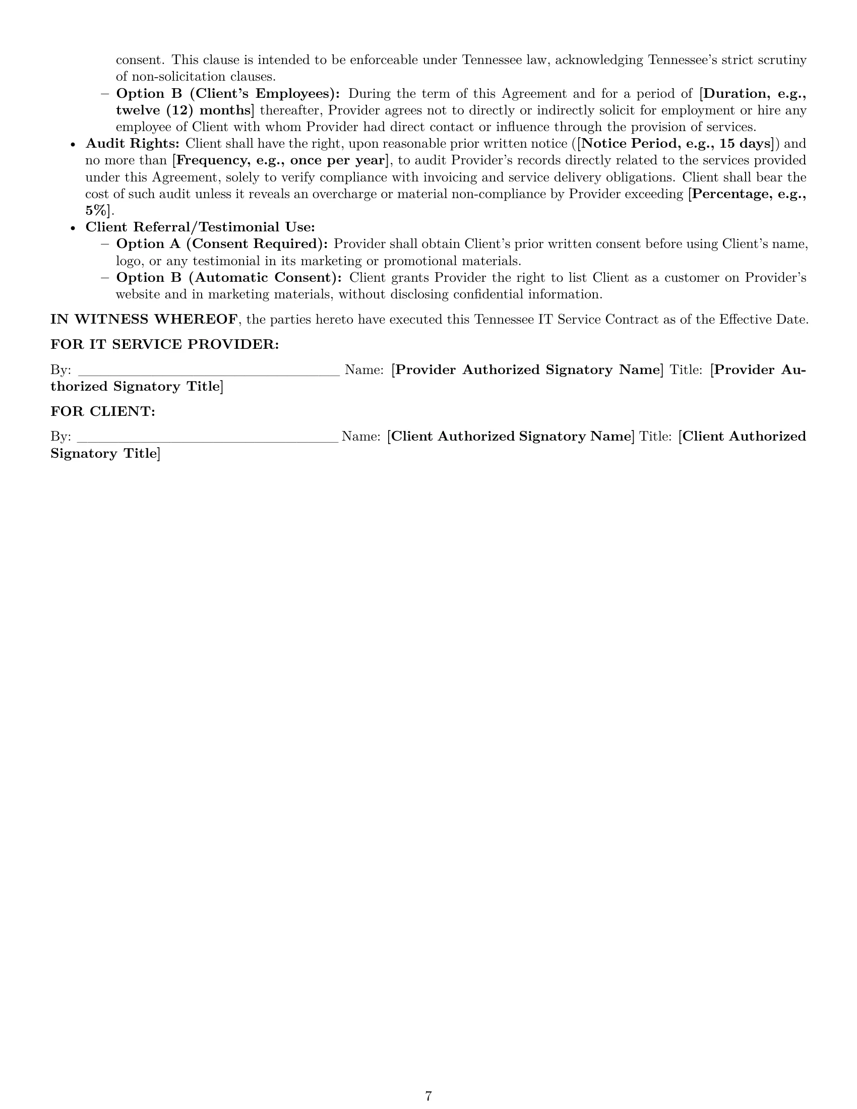 Preview page 7 of Pro Tennessee IT service contract template