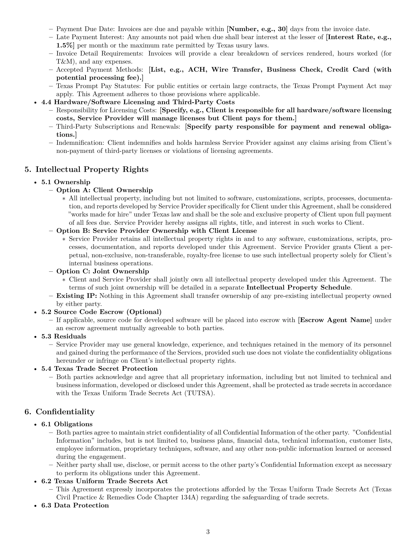 Preview page 3 of Pro Texas IT service contract template