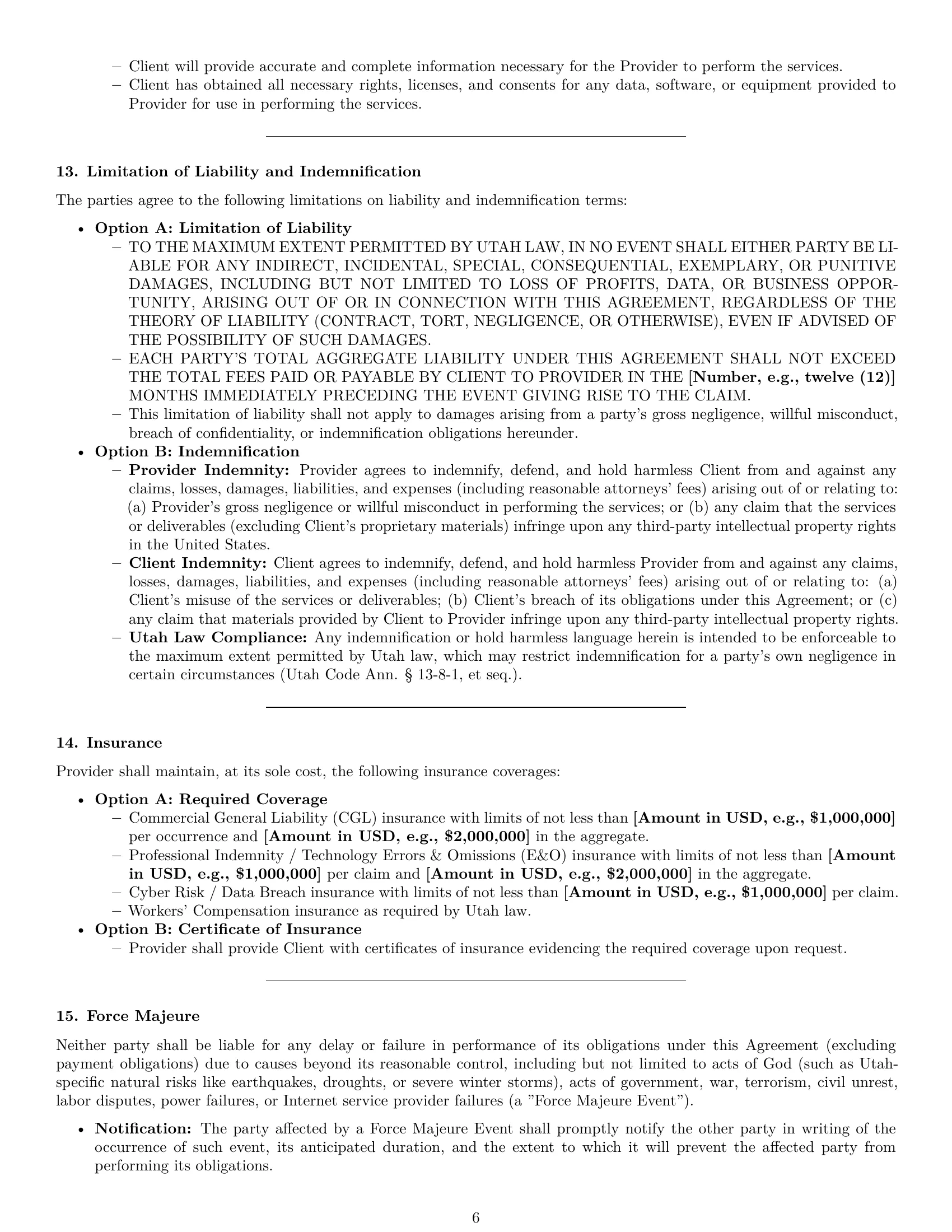 Preview page 6 of Pro Utah IT service contract template