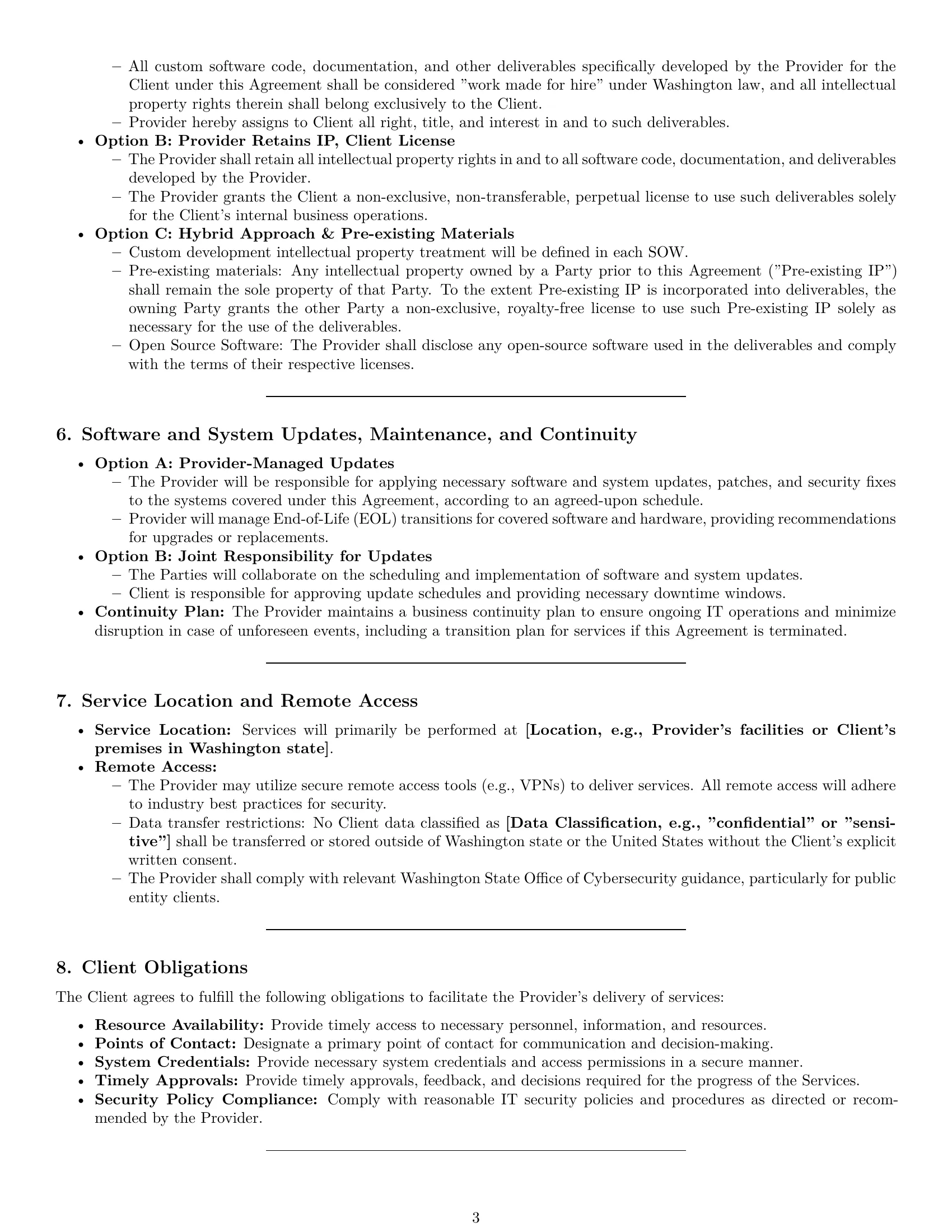 Preview page 3 of Pro Washington IT service contract template