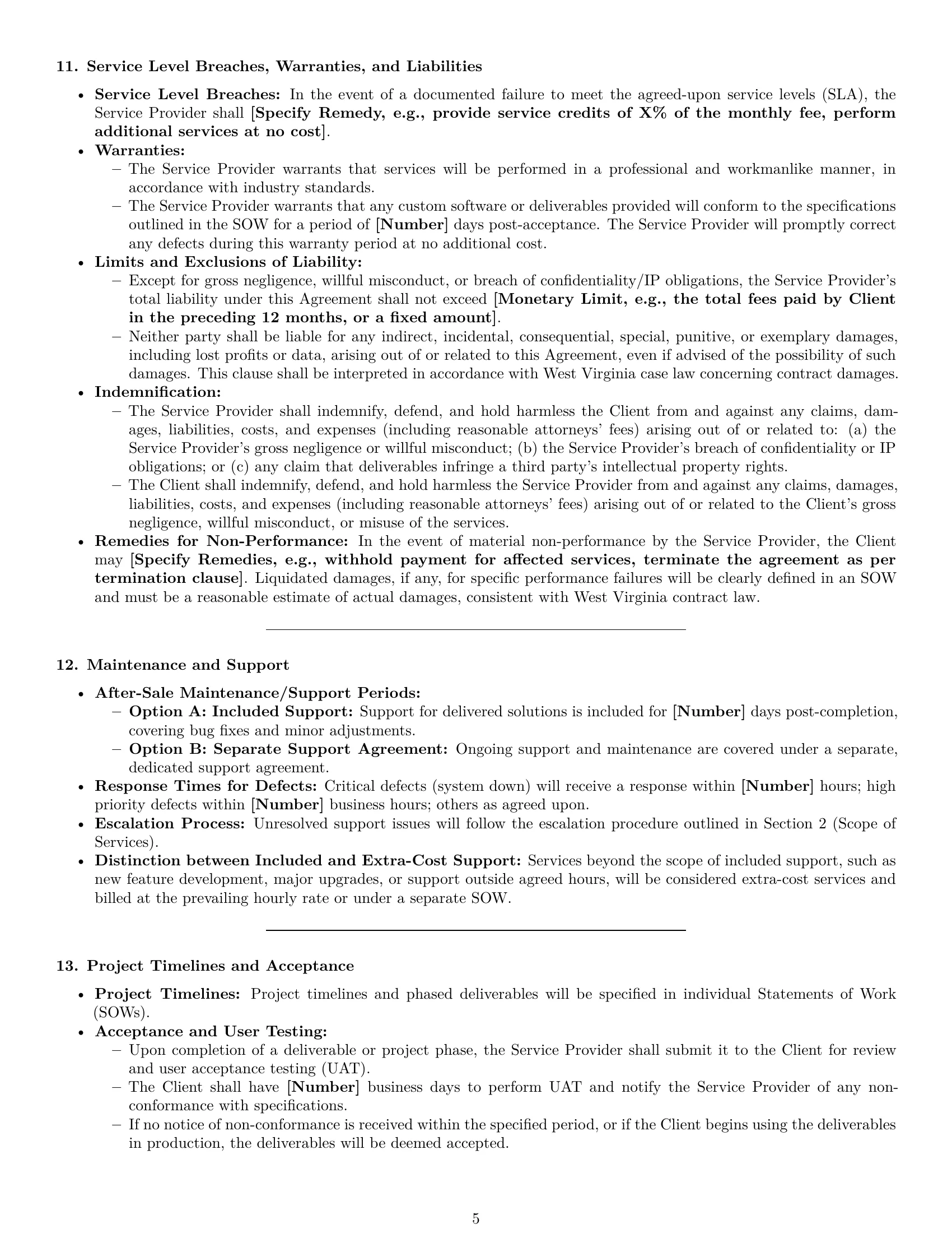Preview page 5 of Pro West Virginia IT service contract template