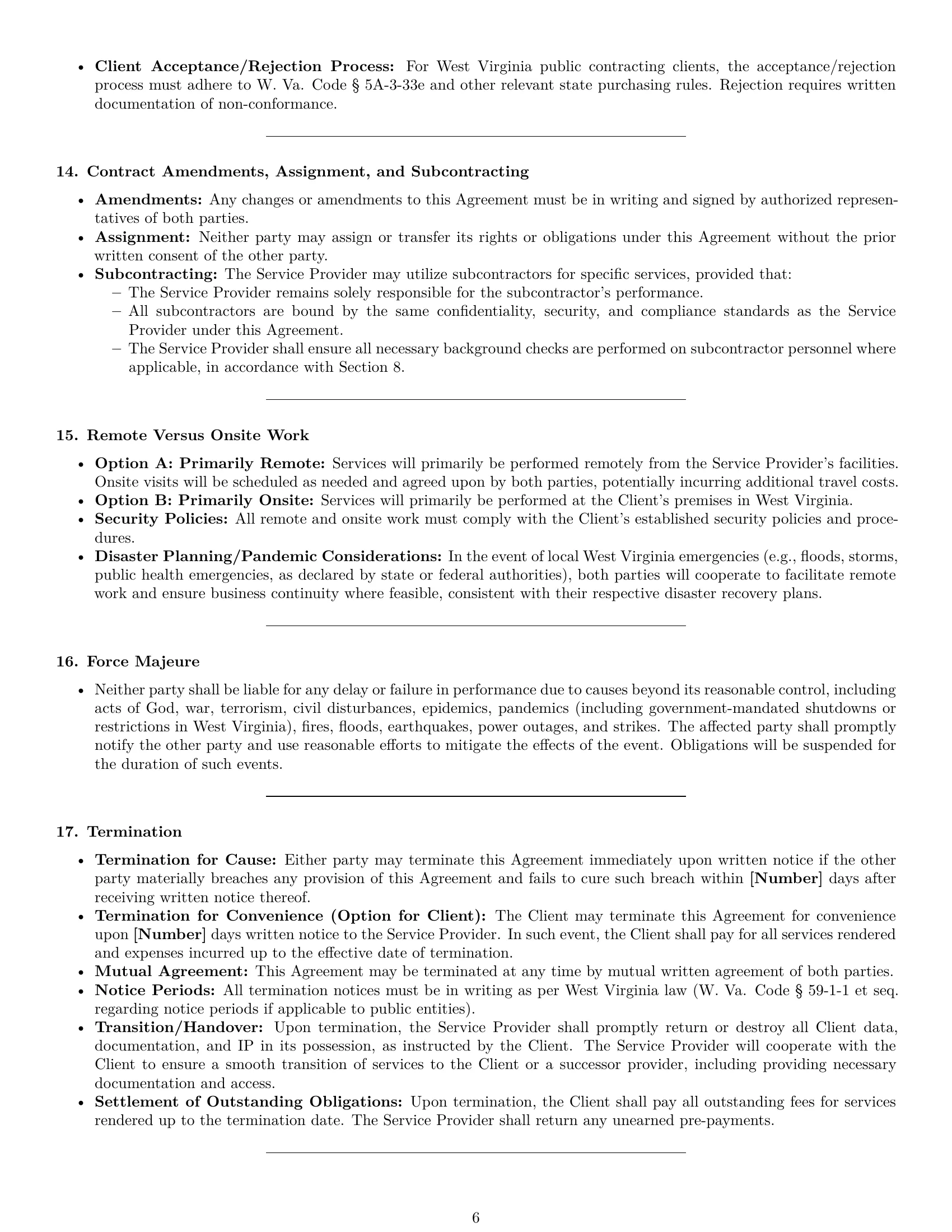 Preview page 6 of Pro West Virginia IT service contract template